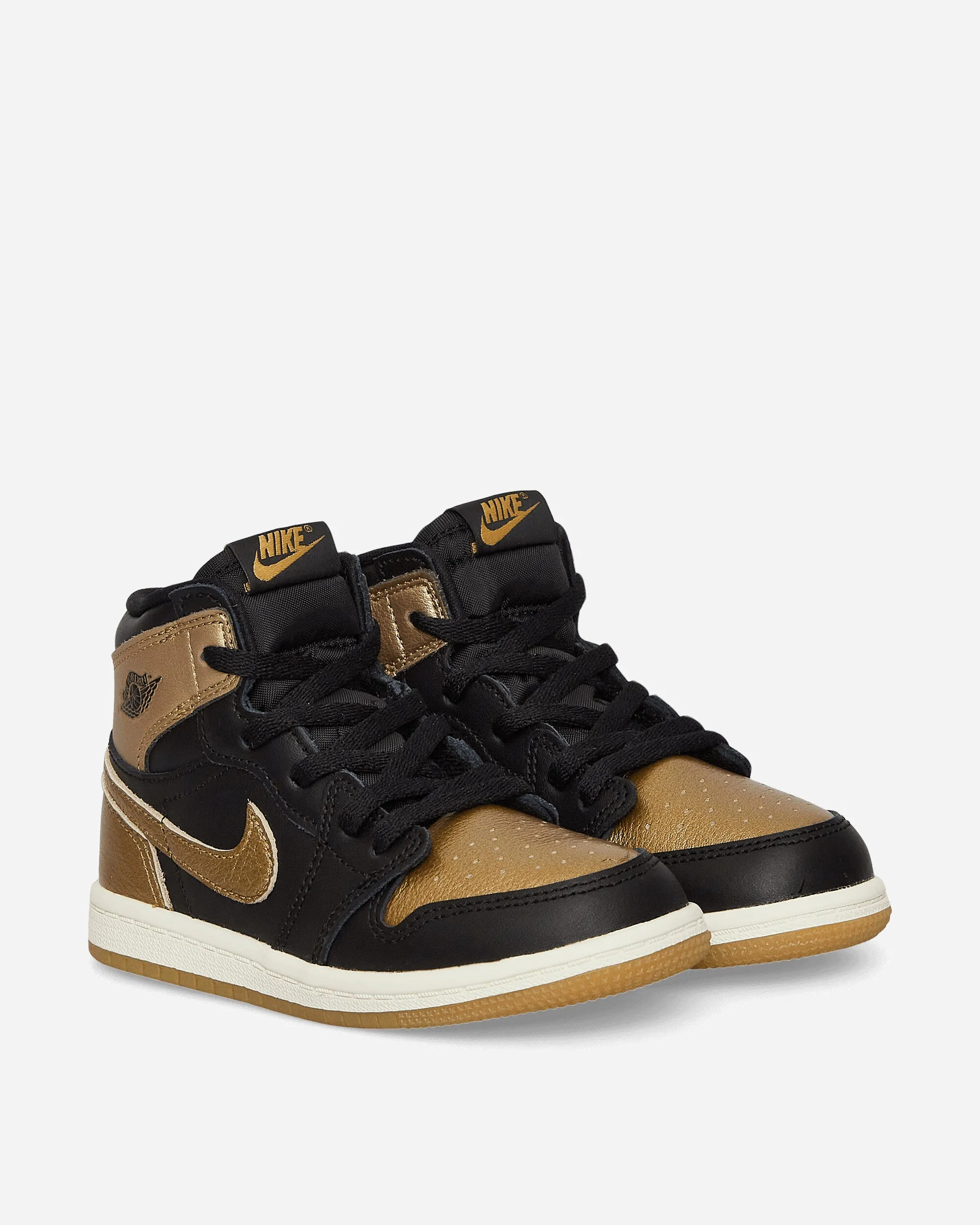 Air Jordan 1 Retro High OG (TD) Sneakers Black / Gold Timeless Fit Step Free