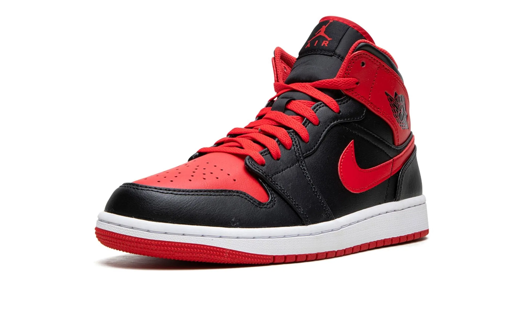 ZipUp Daylong Use Air Jordan 1 Mid Alternate Bred Black Fire Red