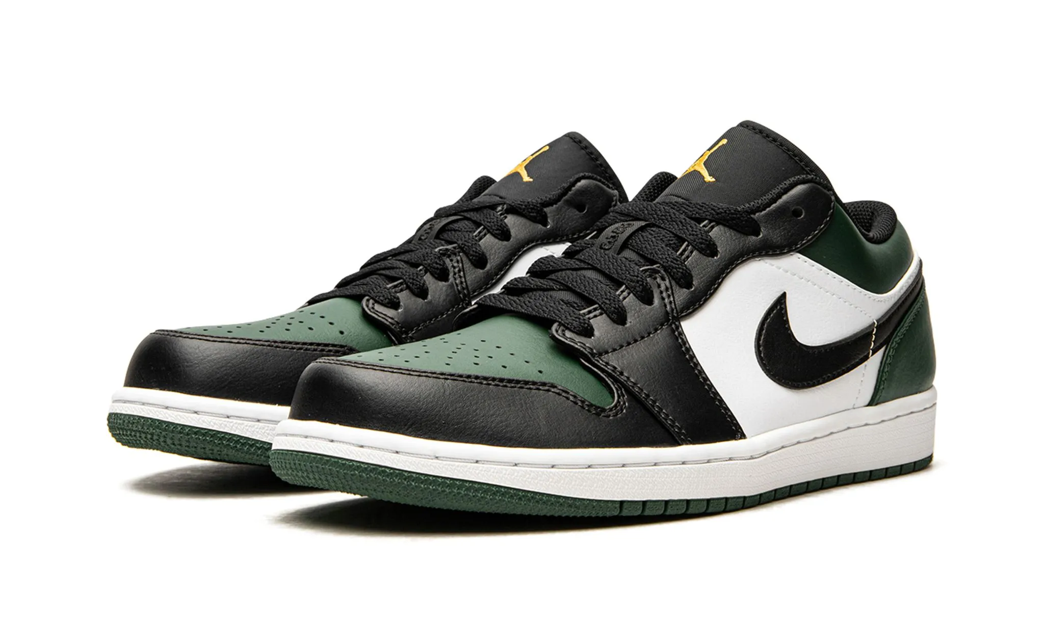Reinforced toe Power Base Air Jordan 1 Low Green Toe