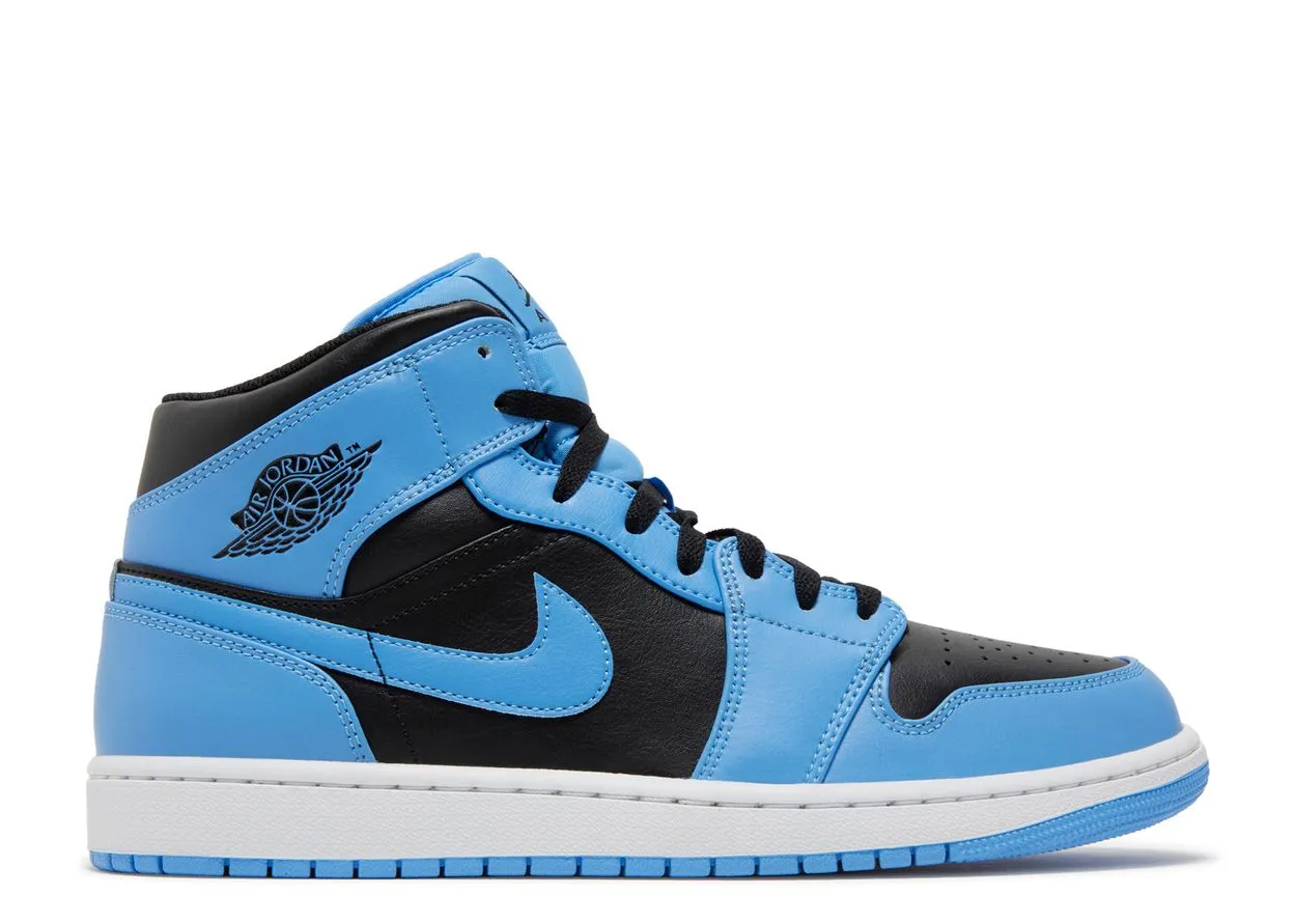Air Jordan 1 Mid University Blue Black Step Easy