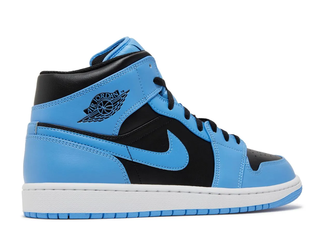 Foam Midsole Flexible Movement Air Jordan 1 Mid University Blue Black