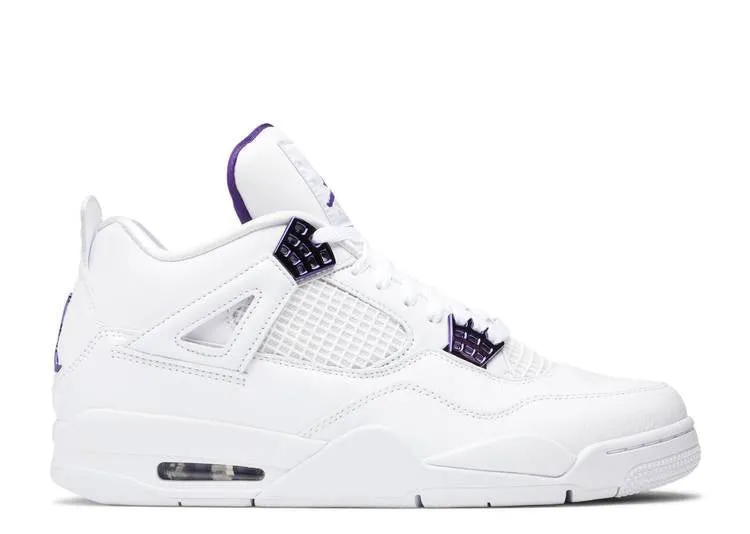 Air Jordan 4 Retro Metallic Purple Comfortable Fit Shoes Versatile Style