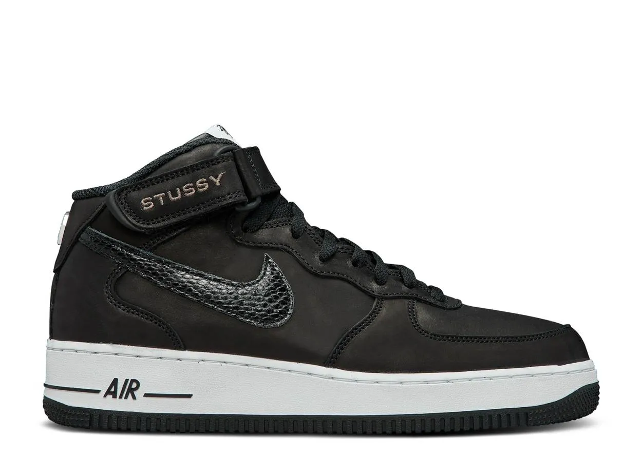 Steady Grip Nike Air Force 1 Mid Stussy Black Snakeskin