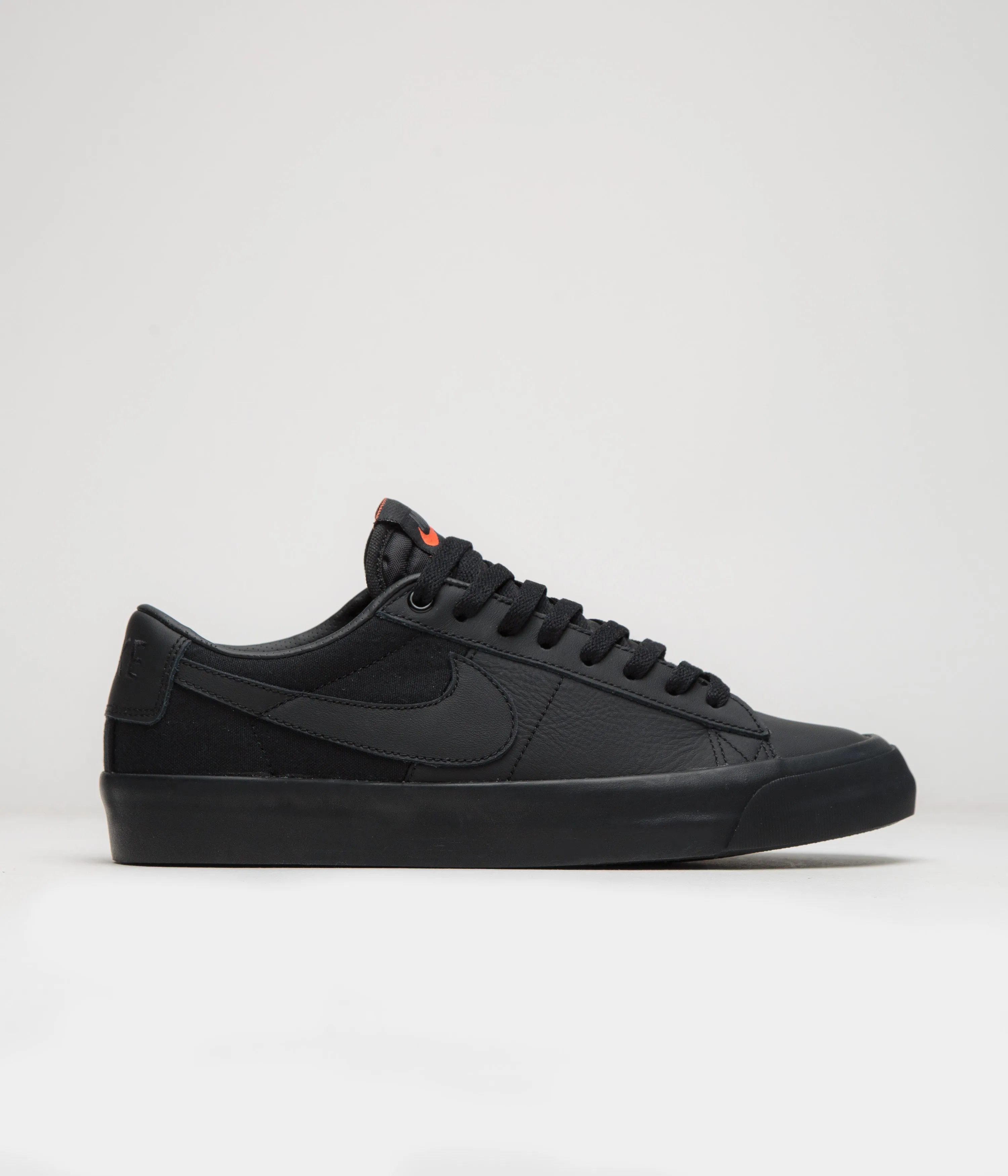 Nike SB Orange Label Blazer Low Pro GT Shoes - Black / Black - Black - Black ShockAbsorbingSole travel mode