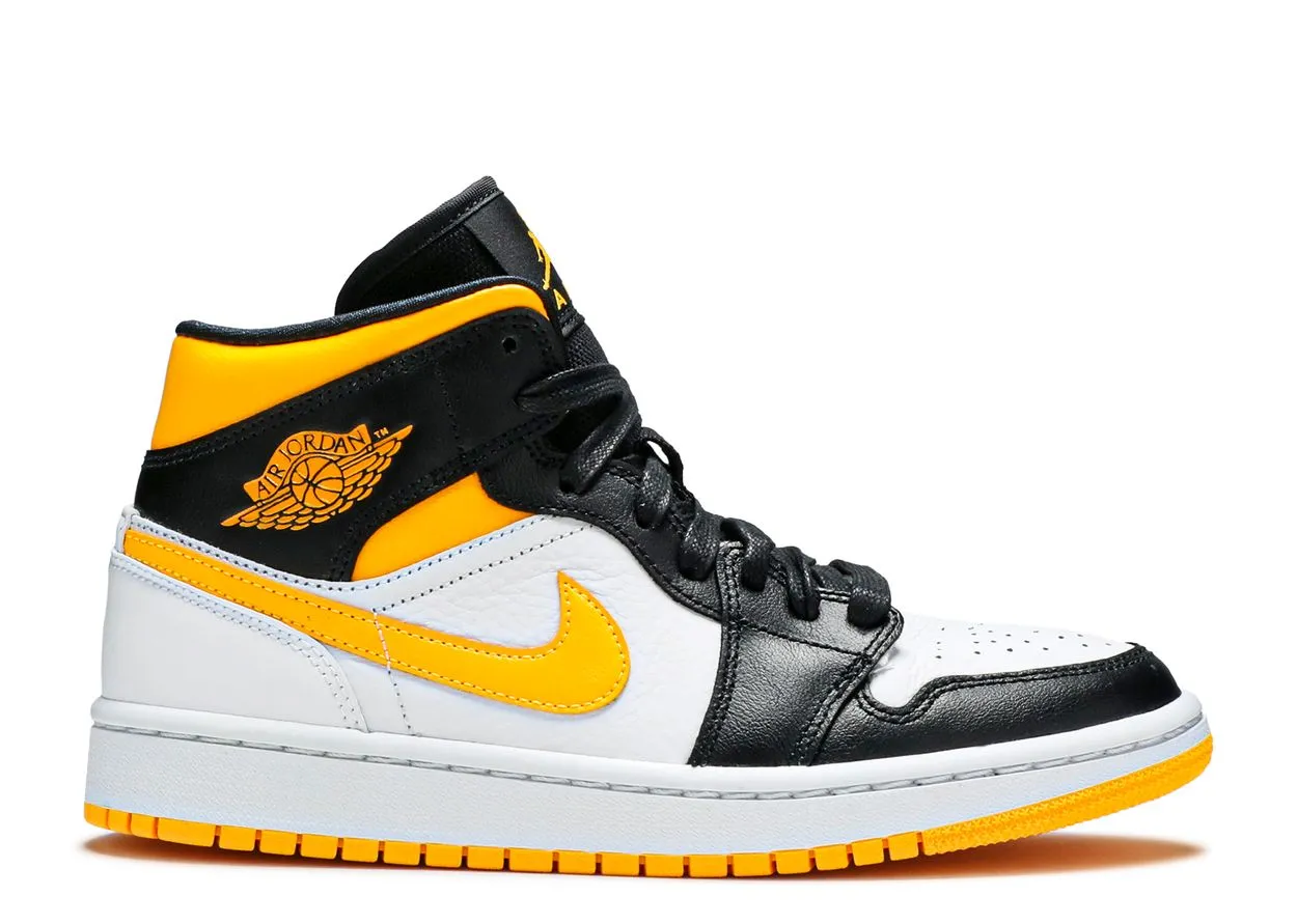 subtle style Wind Step Air Jordan 1 Mid Laser Orange Black
