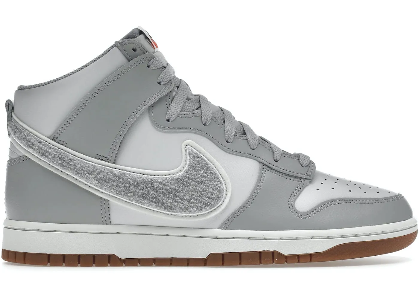 Walk Ease Nike Dunk High University Chenille Swoosh Light Smoke Grey