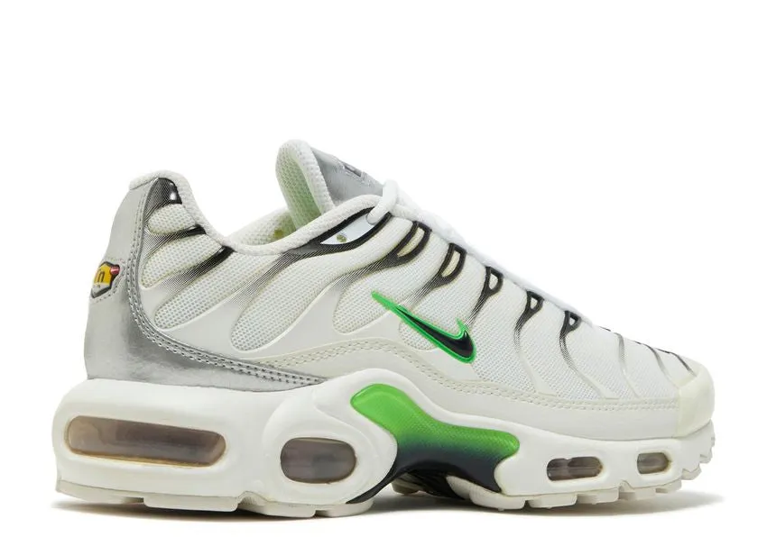 Nike Air Max Plus White Neon Metallic Silver Comfort sole Cloud Feel