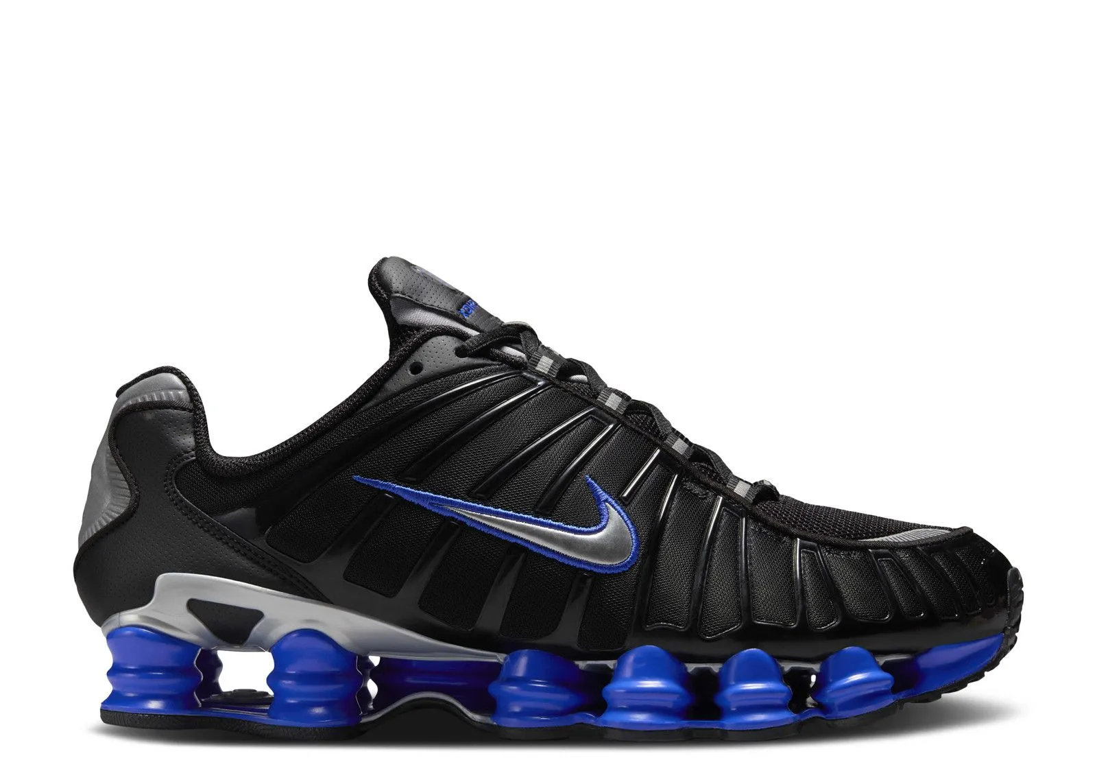 Nike Shox TL Black Racer Blue Metallic Silver bendable running shoes foot - flexibility running shoes