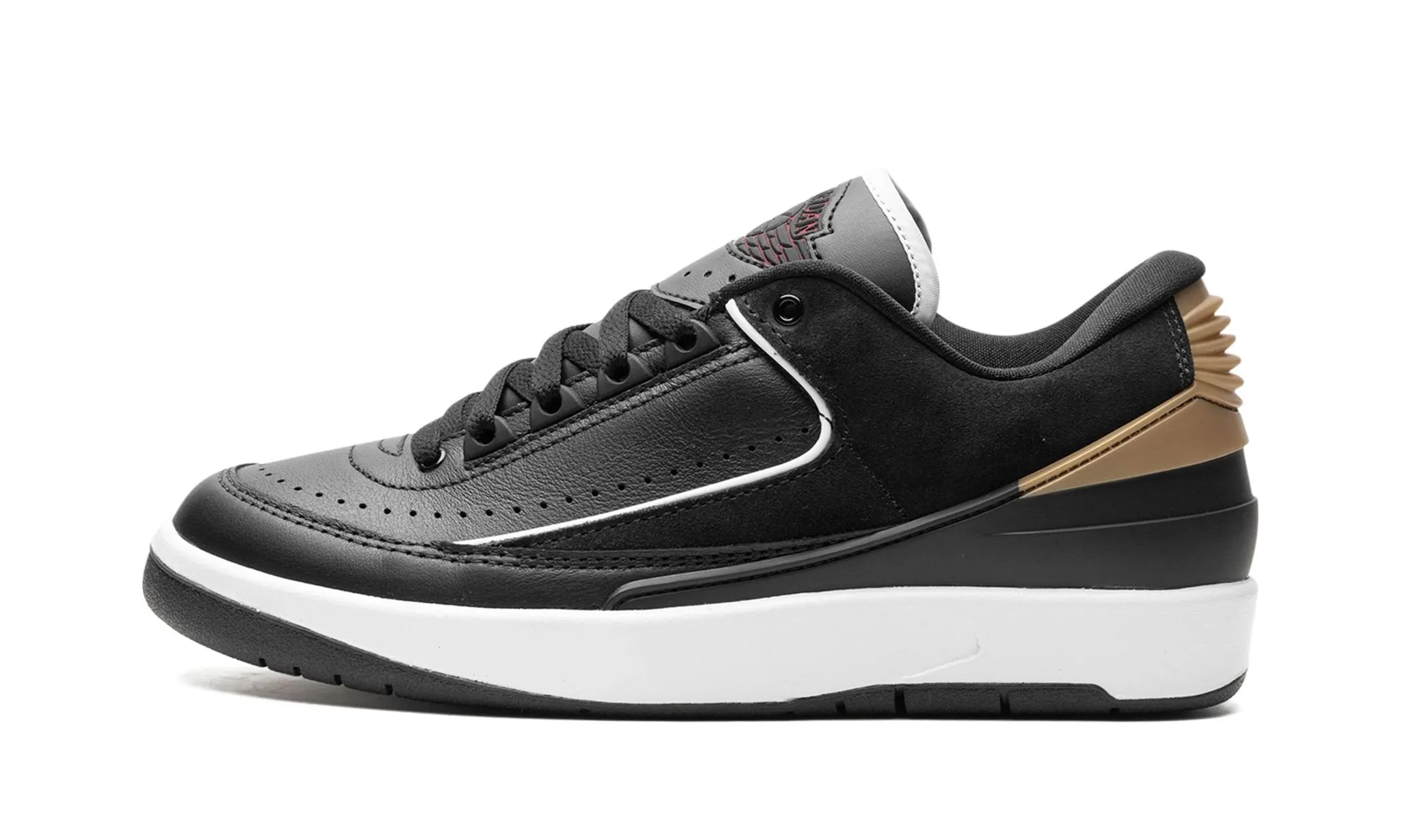 Calm Tone Wmns Air Jordan 2 Retro Low 'Black Metallic Gold'