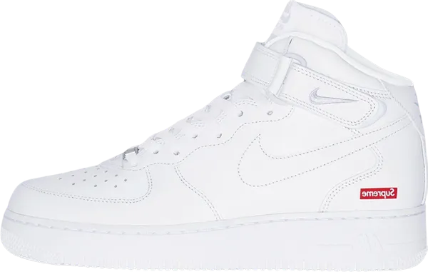 Nike X Supreme AF1 Mid "Box Logo" White Feet Relief Market Stroll