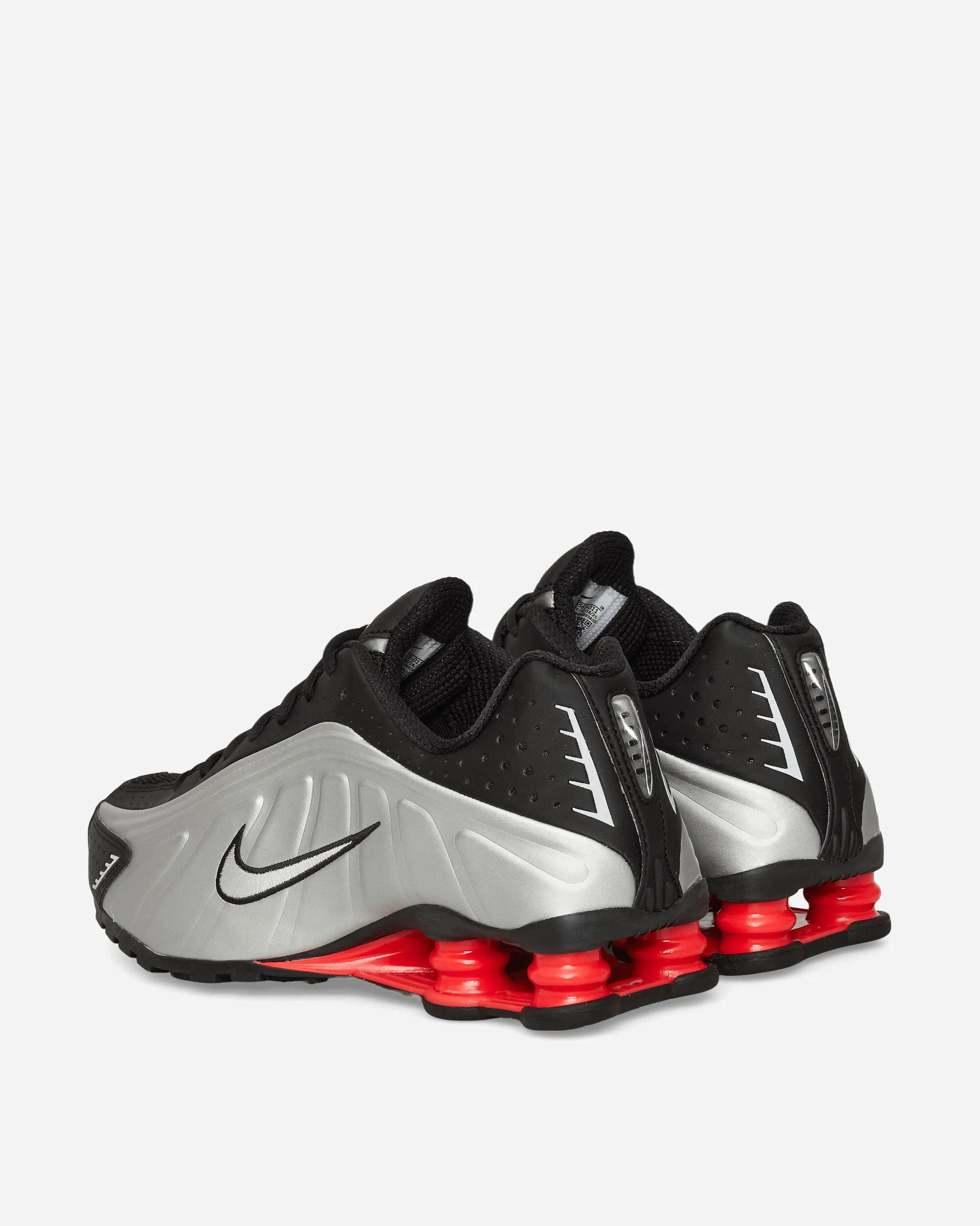 Desert Path Flexible Sole Women's Shox R4 Sneakers Metallic Silver / Black / Light Crimson