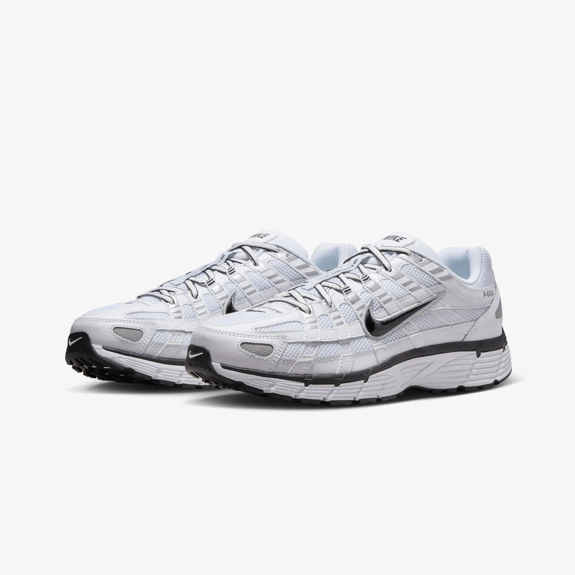 Joy Mood NIKE | P-6000 { WHITE/BLACK-METALLIC SILVER-BLACK