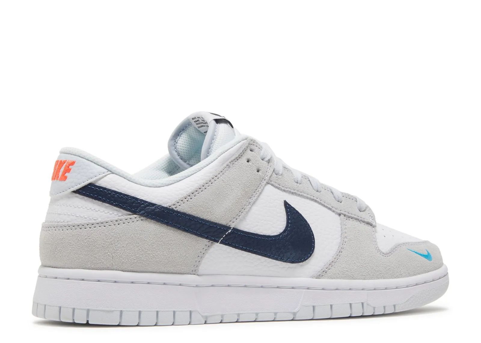Evening Pace Trendy Footwear Nike Dunk Low White Grey Navy Aqua Mini Swoosh