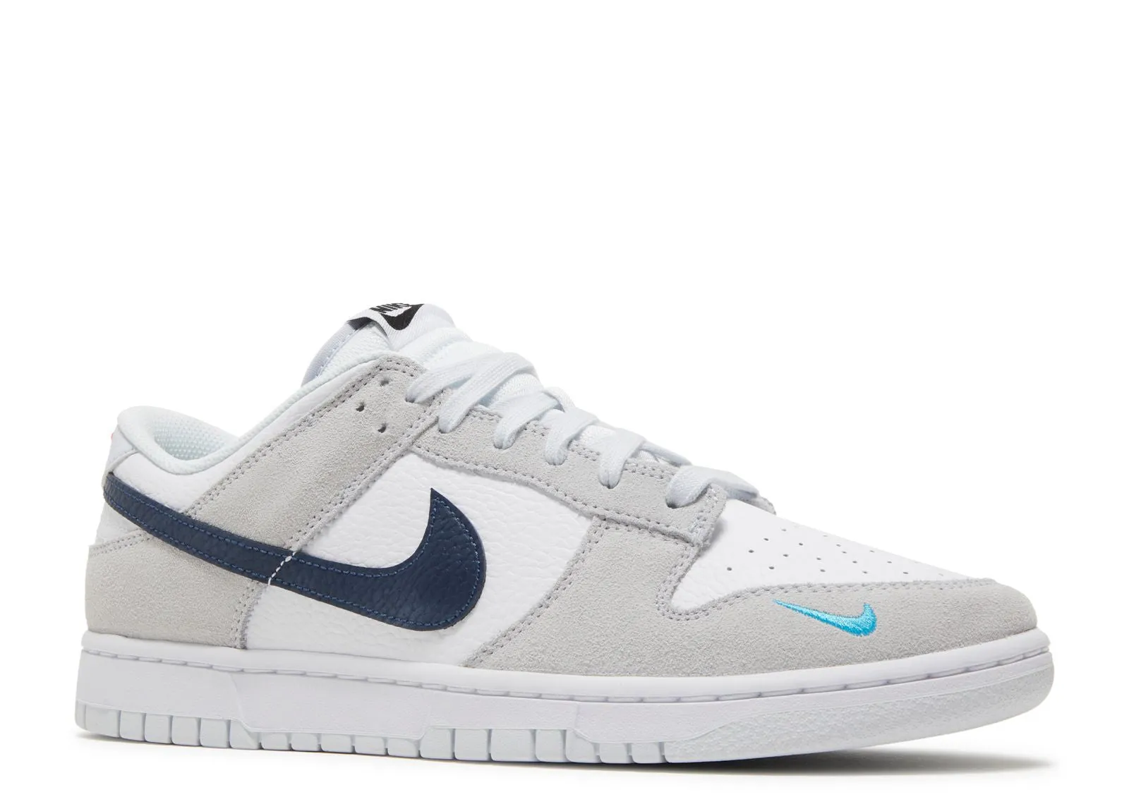 Nike Dunk Low White Grey Navy Aqua Mini Swoosh Flexible   outsole