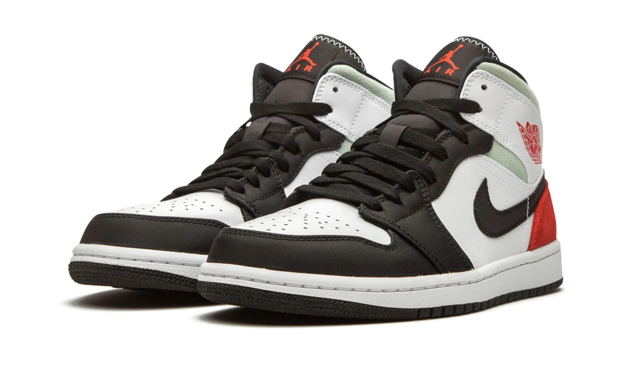 Air Jordan 1 Mid SE Red Grey Black Toe Free Motion