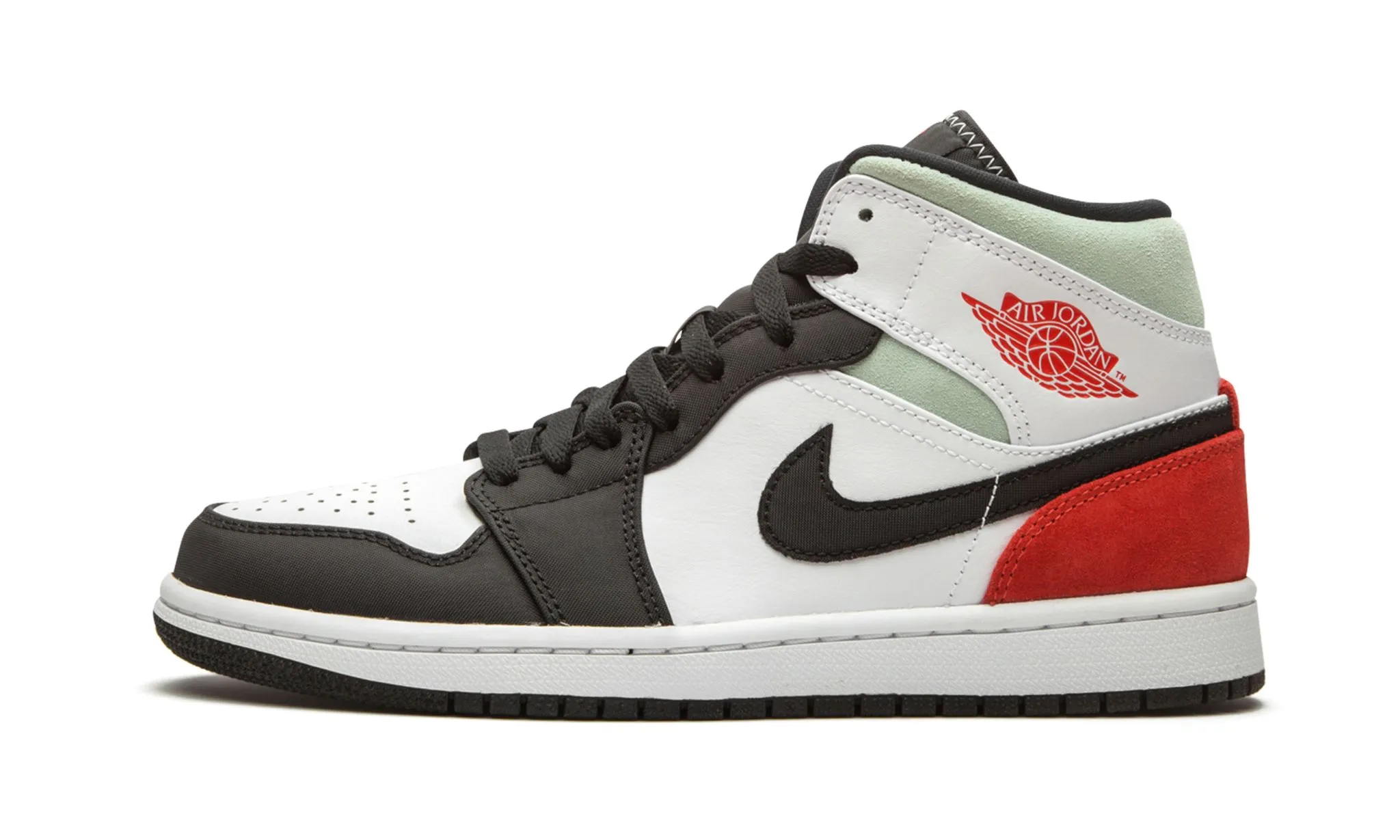 slim fit Air Jordan 1 Mid SE Red Grey Black Toe