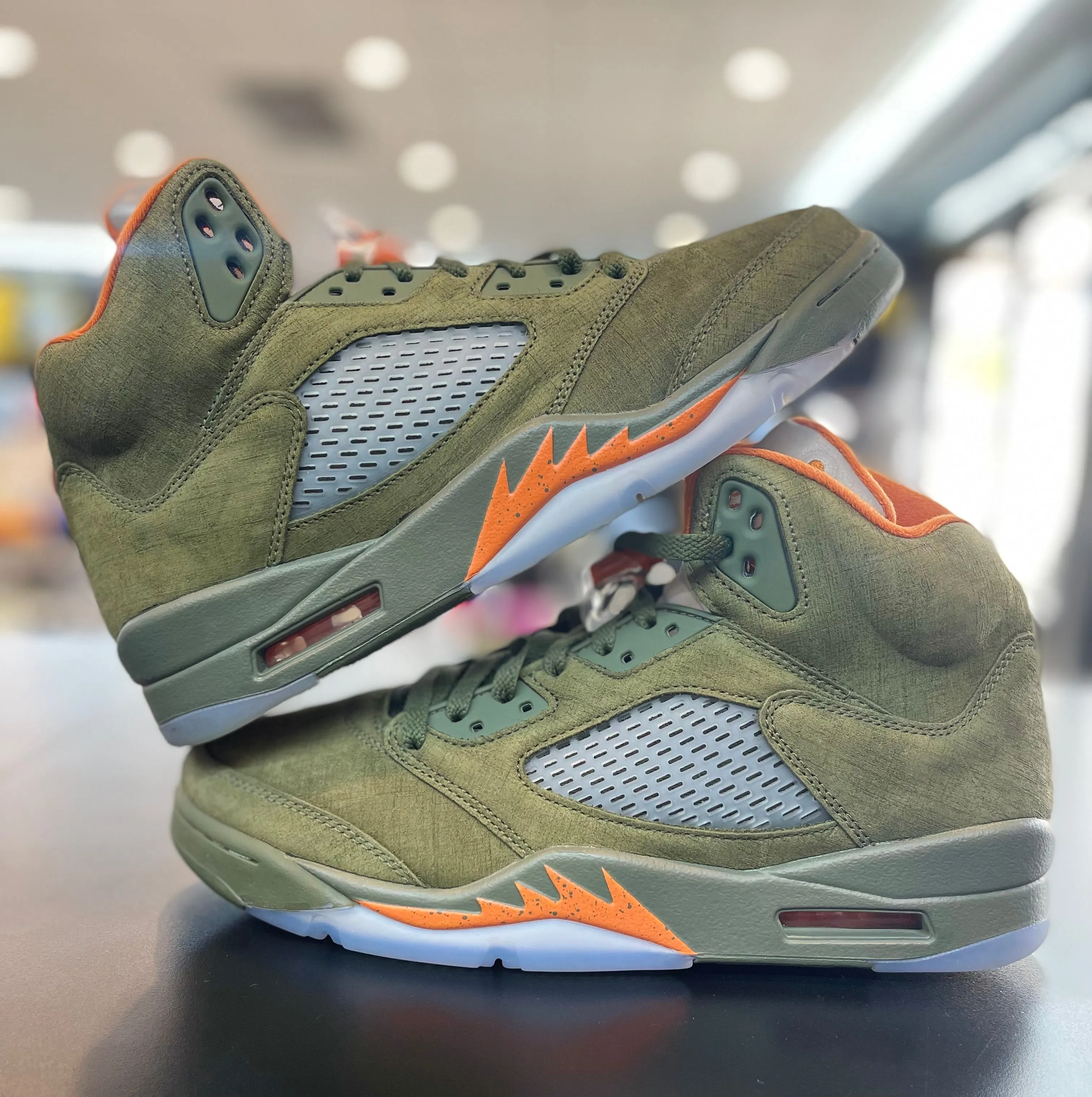 Hop Step Mid Top Air Jordan Retro 5 ??Olive??