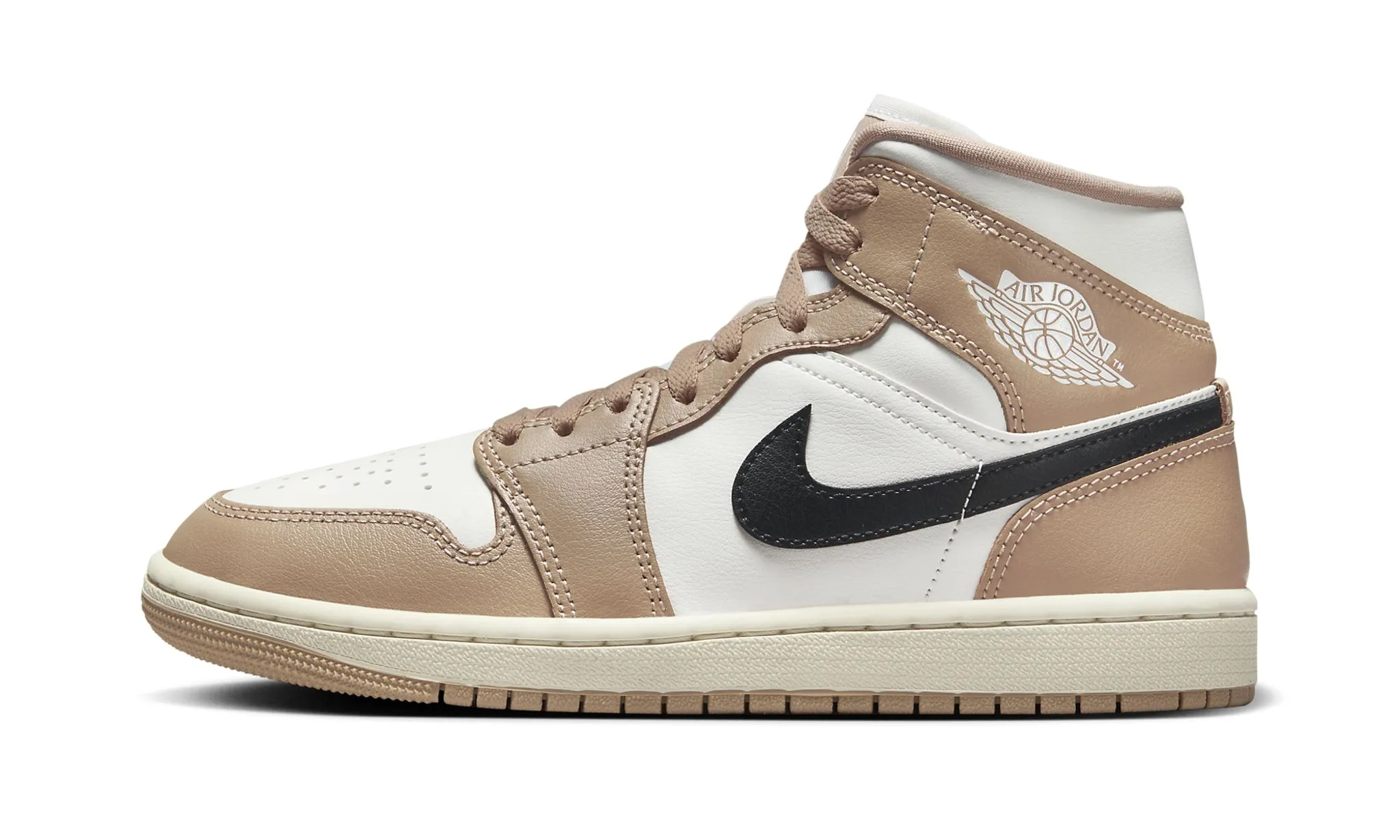 Sunset Jog Air Jordan 1 Mid Tan / Black Desert