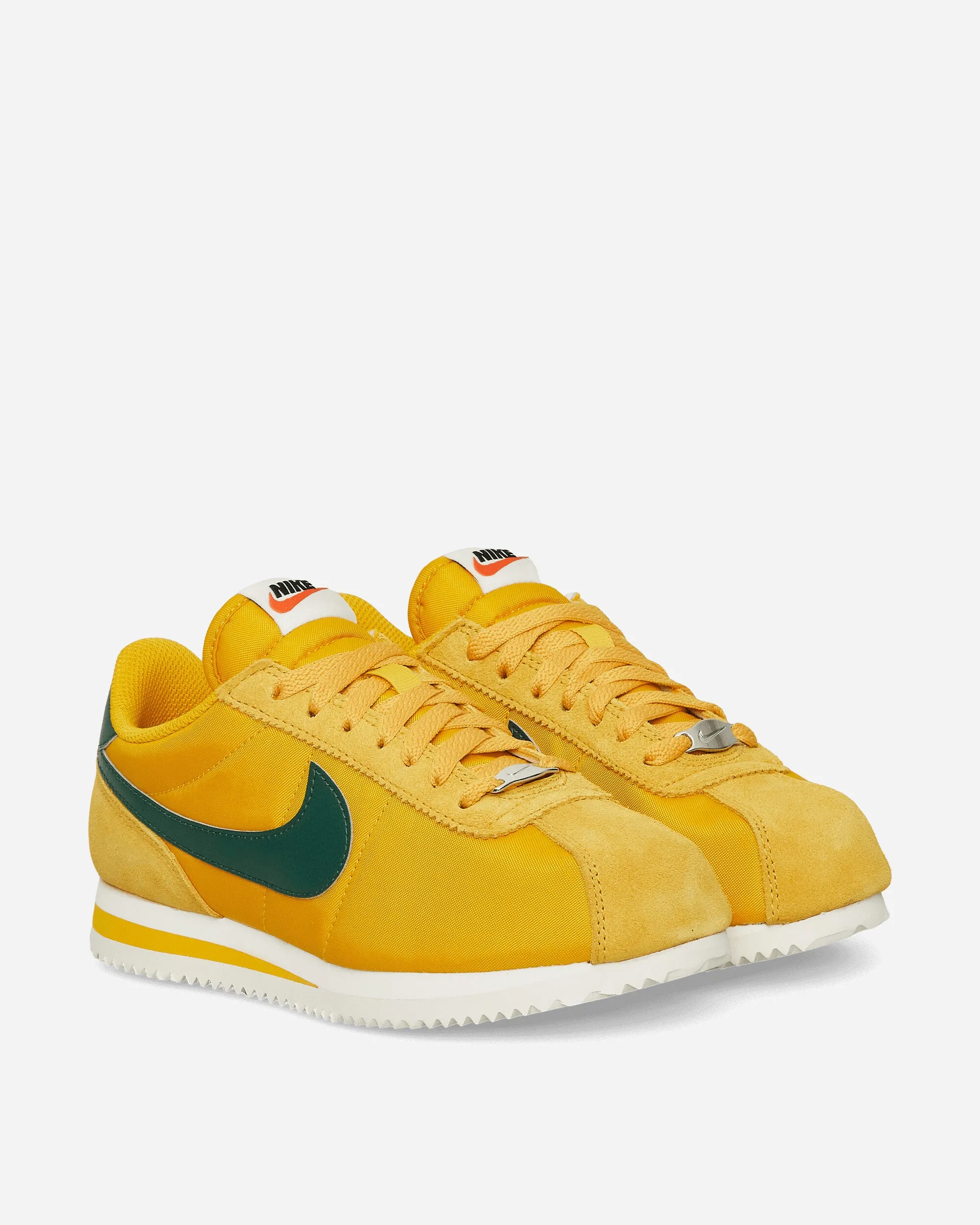 Women's Cortez Textile Sneakers Yellow Ochre / Gorge Green Sturdy Build Comfort Ankle