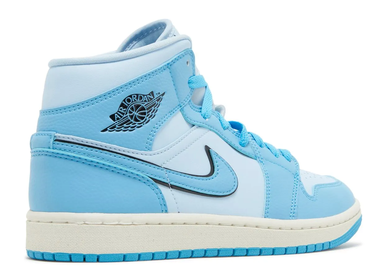 Parkour Run Bright Accents Air Jordan 1 Mid SE Ice Blue