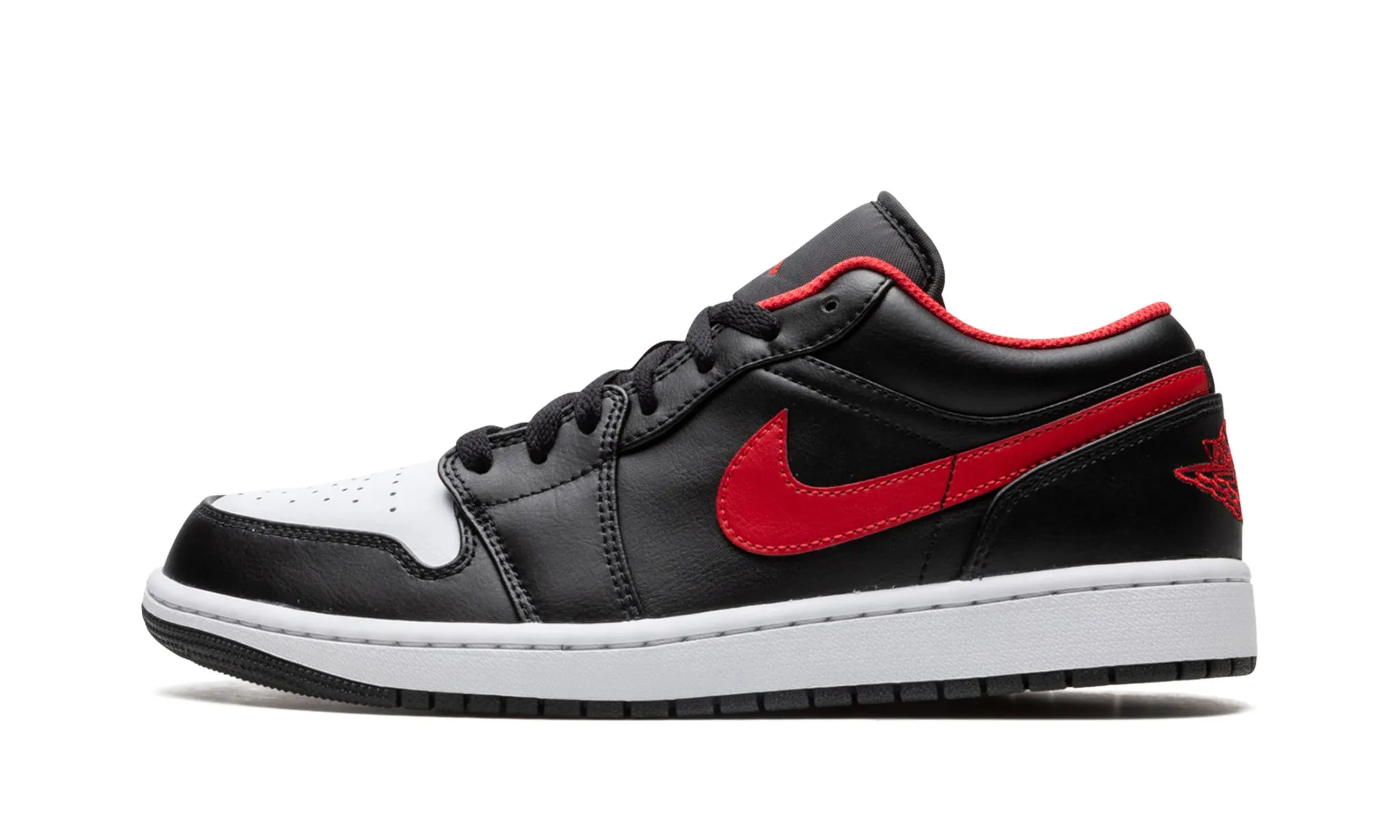 Trend Hot Elastic Sling Air Jordan 1 Low BlackFireRedWhite / White Toe
