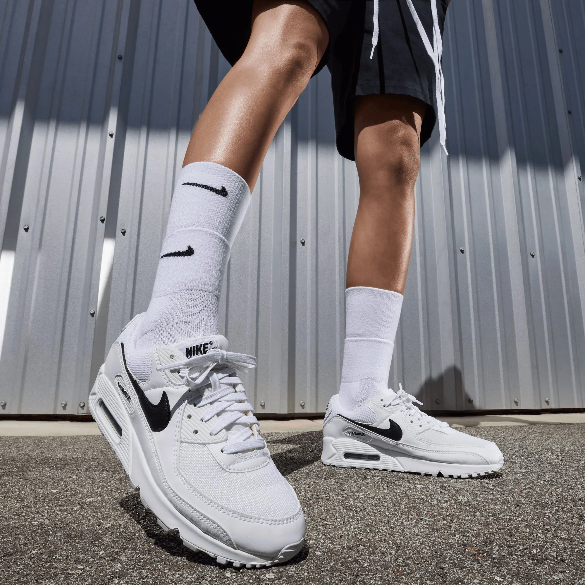 Nike | AIR MAX 90 { WHITE/BLACK-WHITE Supportive Toe Protection