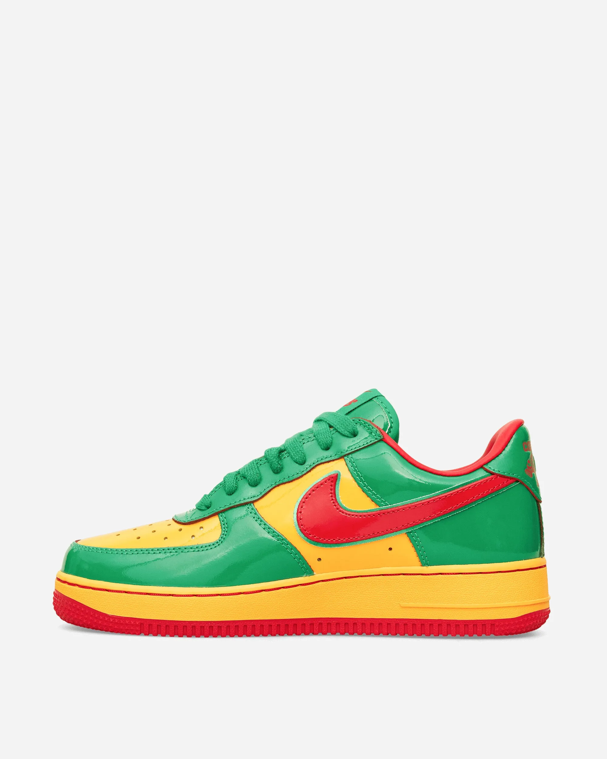 Power Base Smooth Soles Us Force 1 Sneakers Lucky Green / Mystic Red