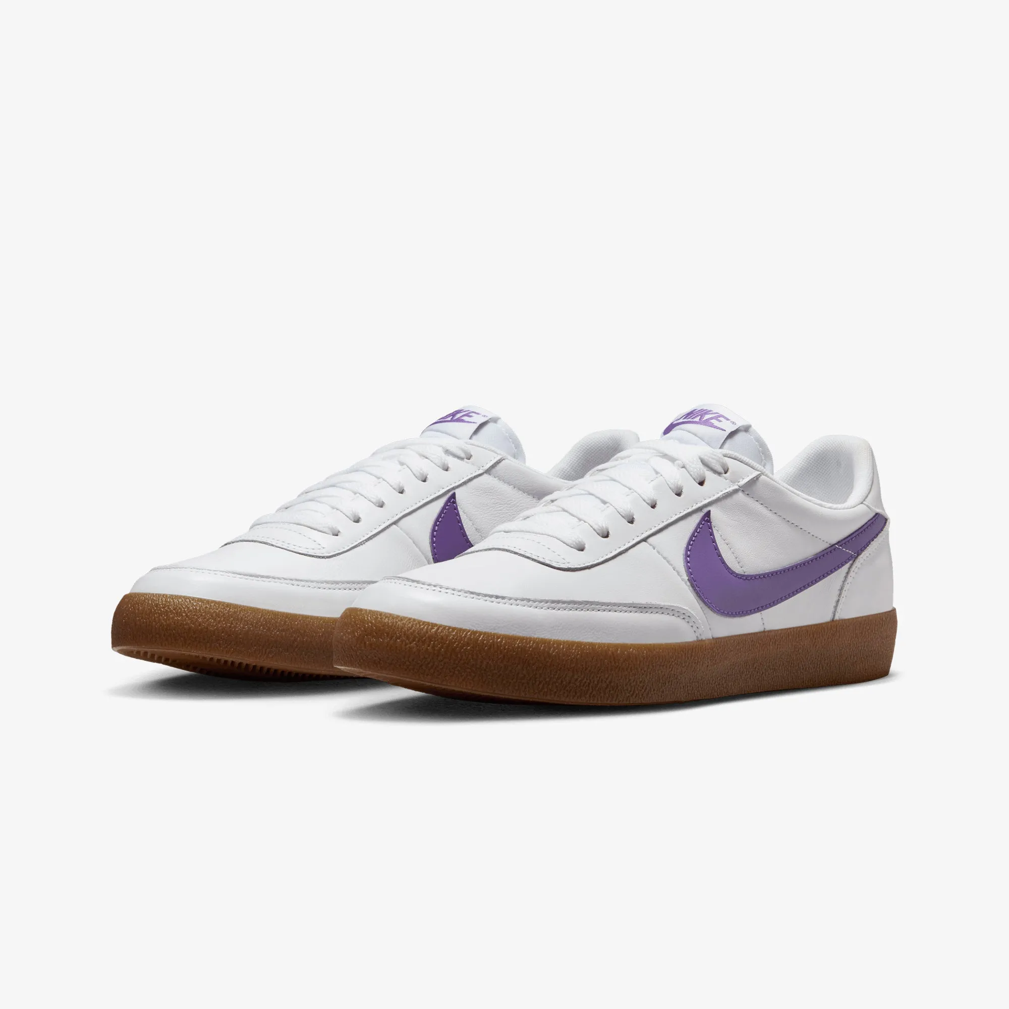 Nike | KILLSHOT 2 LEATHER { WHITE/WILD GRAPE-GUM MED BROWN Elastic