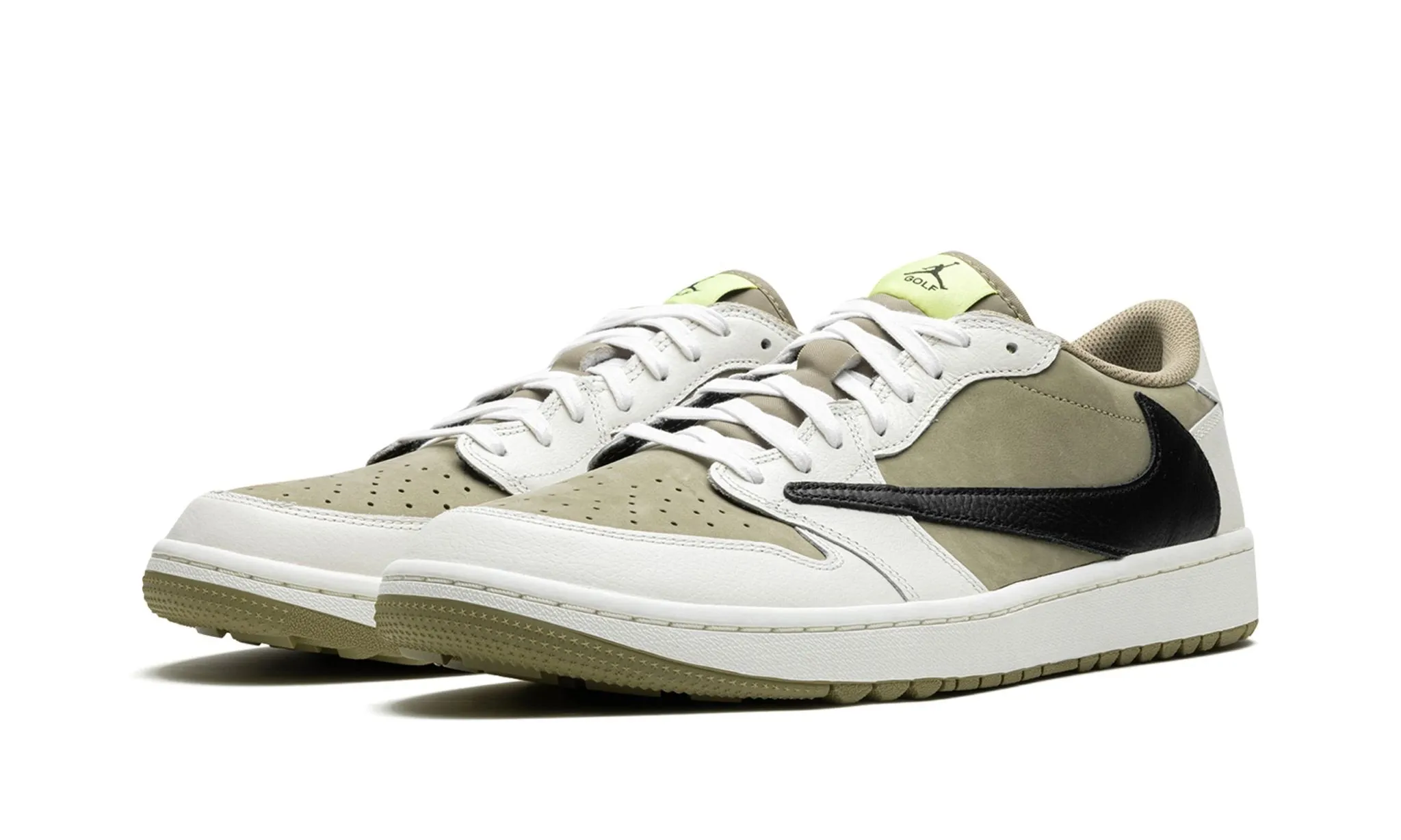 Festival Vibe Sturdy Build Air Jordan 1 Retro Low Golf x Travis Scott Neutral Olive