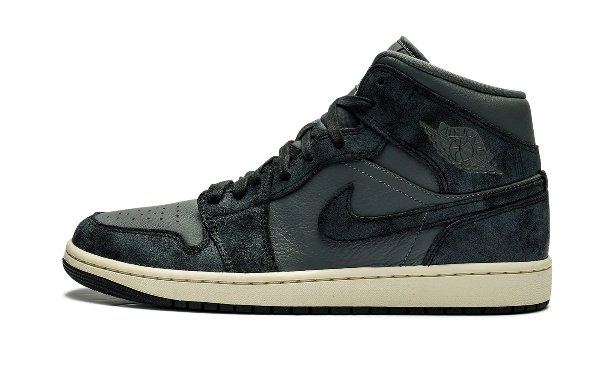 Wmns Air Jordan 1 Mid 'Distressed Smoke Grey' Long Stroll