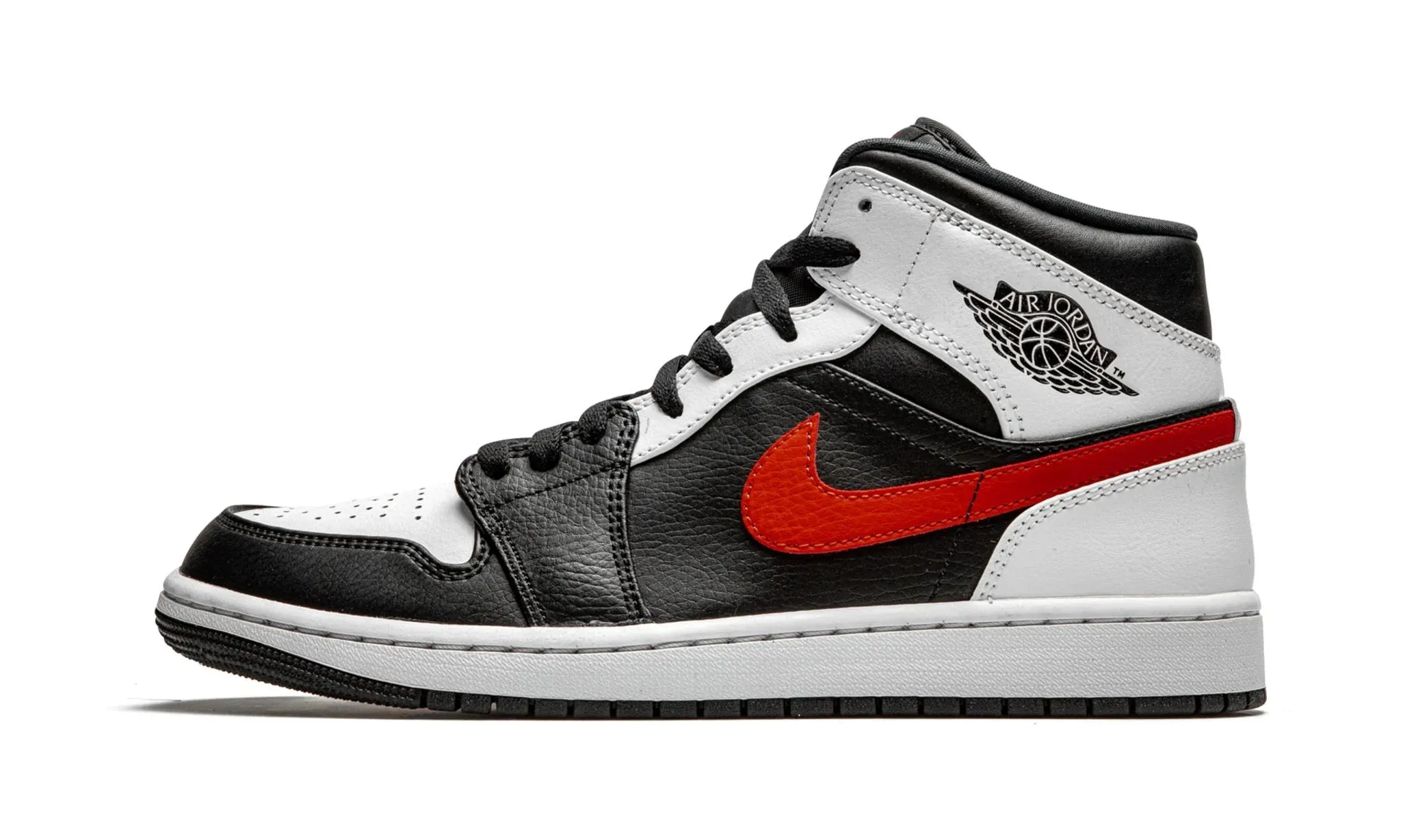 Neutral Colors Plus Size Air Jordan 1 Mid Black Chile Red White