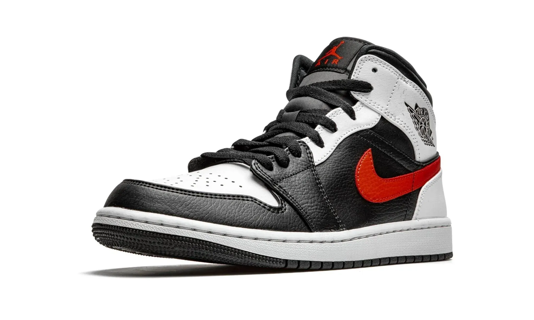 Air Jordan 1 Mid Black Chile Red White Active Style