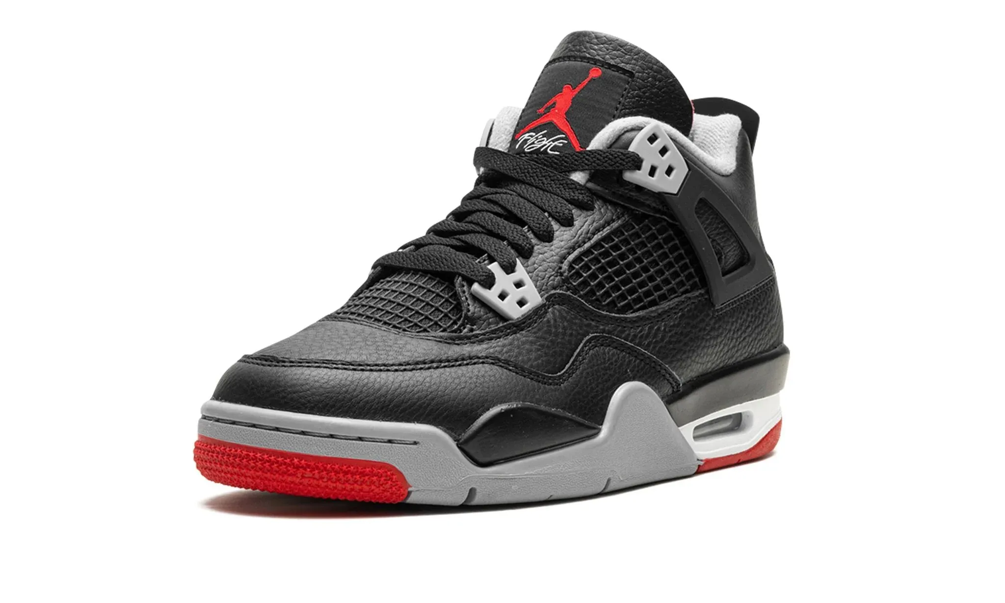 Jordan 4 Retro "Bred Reimagined" Grade School Elastic upper