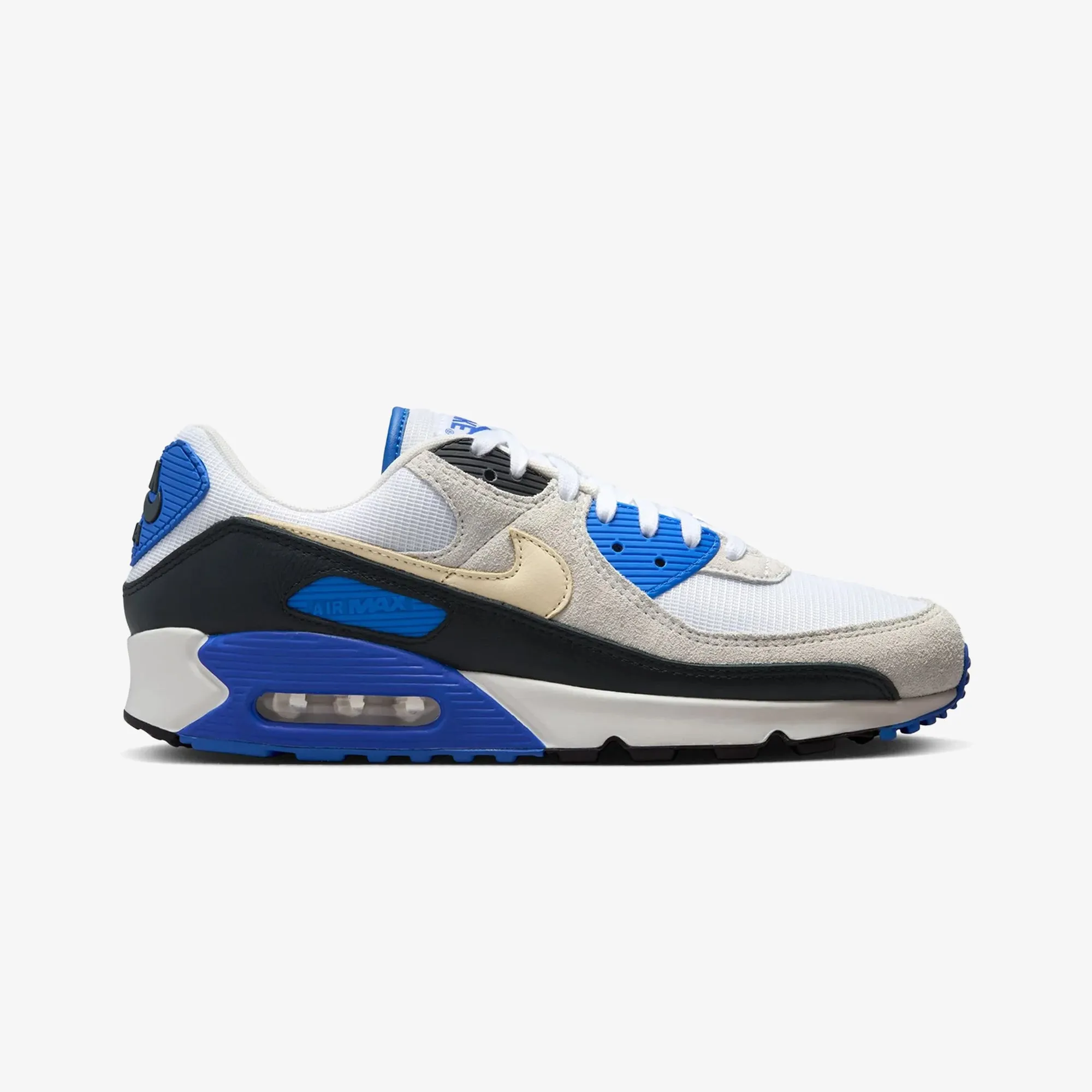 Eva Midsole waterproof NIKE | AIR MAX 90 PREMIUM { WHITE/KHAKI-RACER BLUE-BLACK