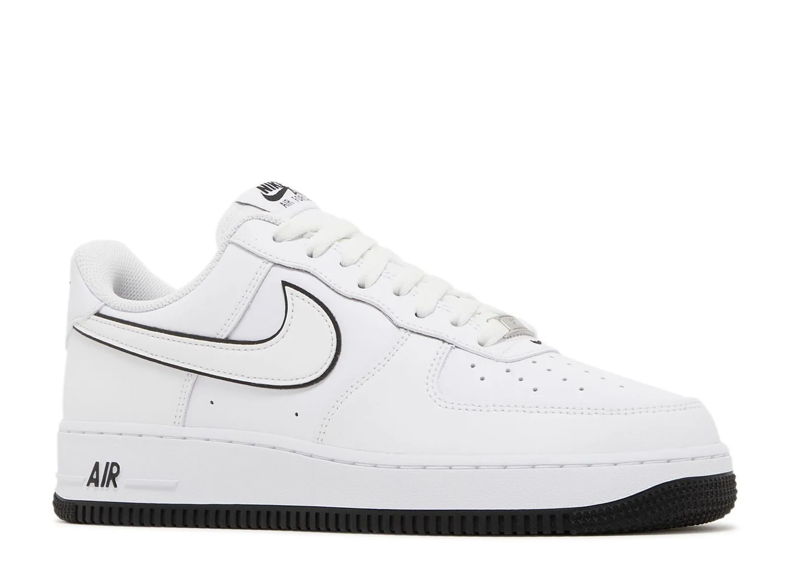 Nike Air Force 1 '07 Low White Black Outline Swoosh Simple Pair Hill Walk