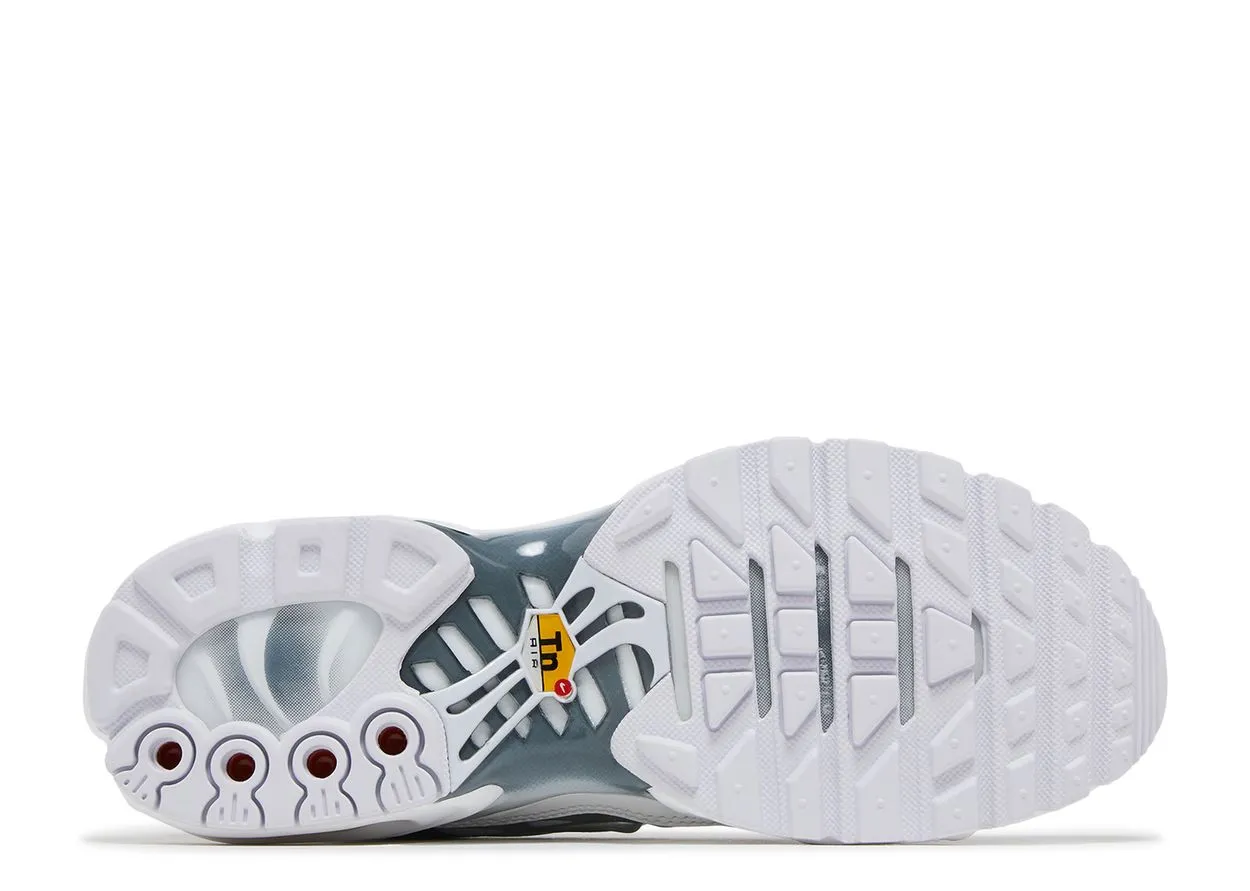 Nike Air Max Plus White Metallic Silver Balanced Form trendy touch