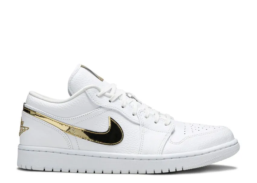 Synthetic   material Chill Time Air Jordan 1 Low White Metallic Gold