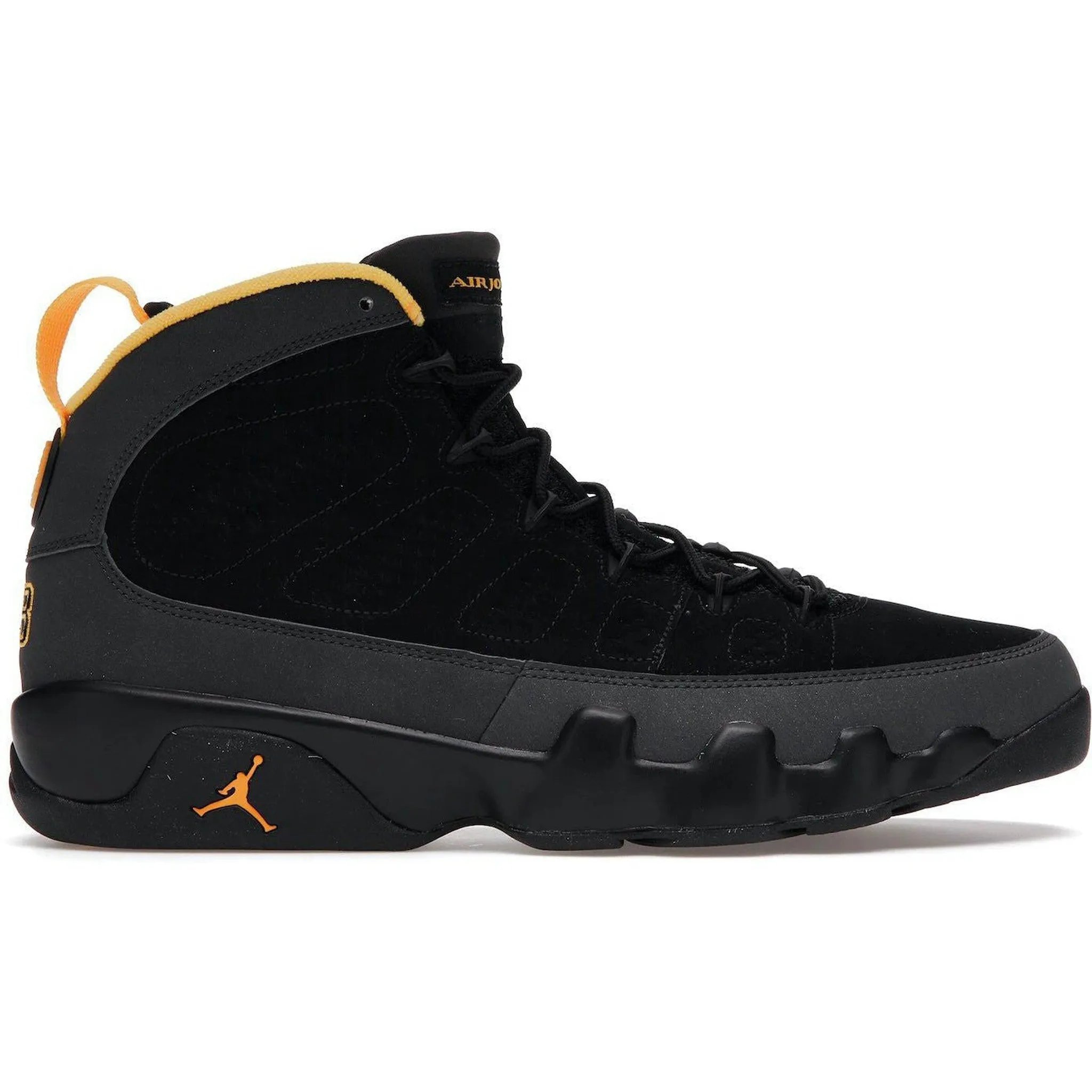 Jordan 9 Retro Dark Charcoal University Gold Balance Core