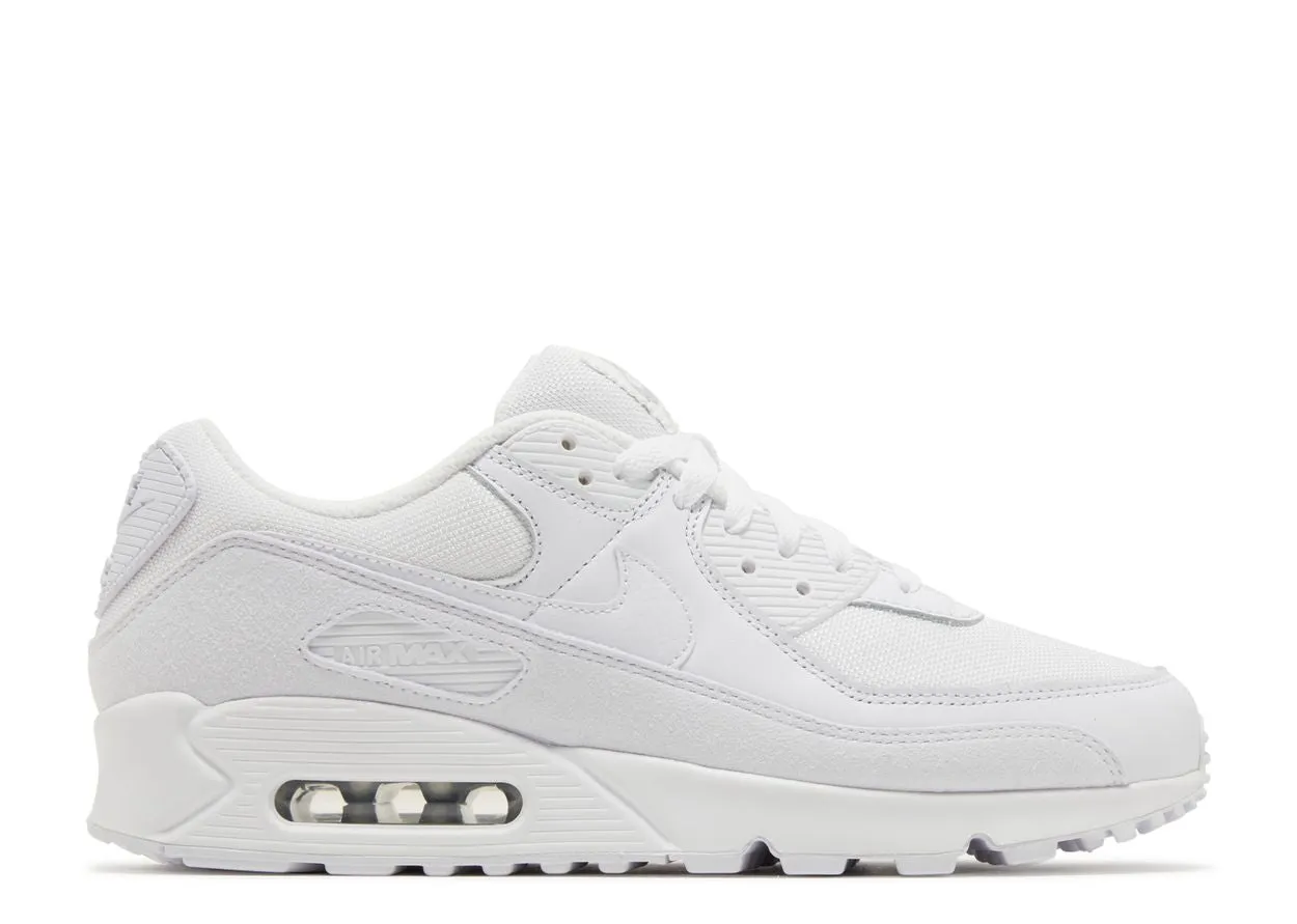 Nike Air Max 90 Premium White Metallic Silver Breathable