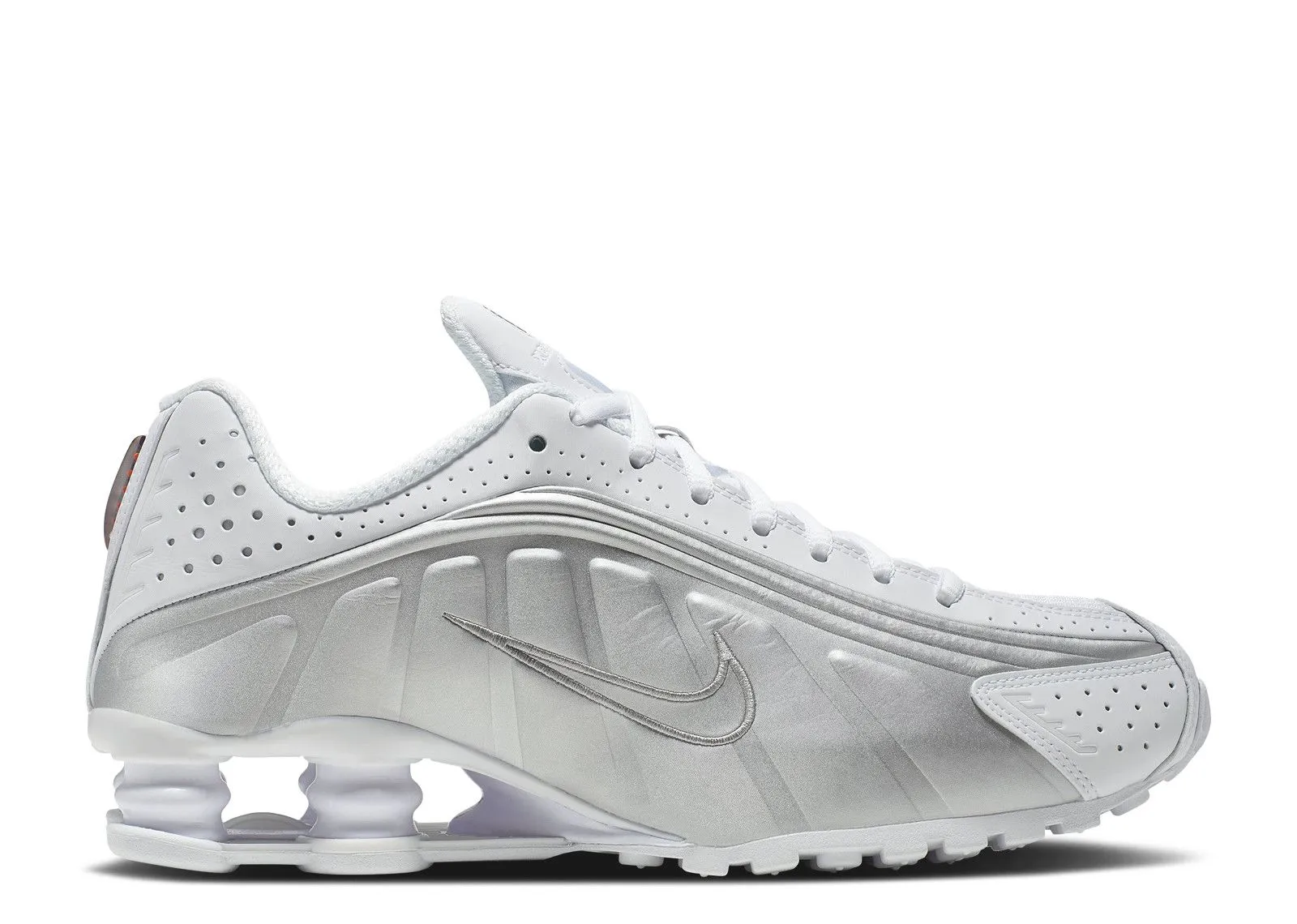 Nike Shox R4 White Metallic Silver adult sports shoes