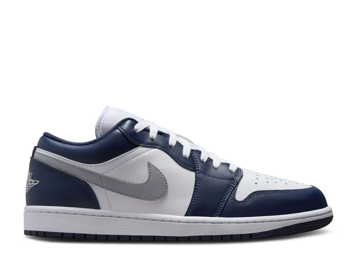 Air Jordan 1 Low Wolf Grey Midnight Navy Flexible Material
