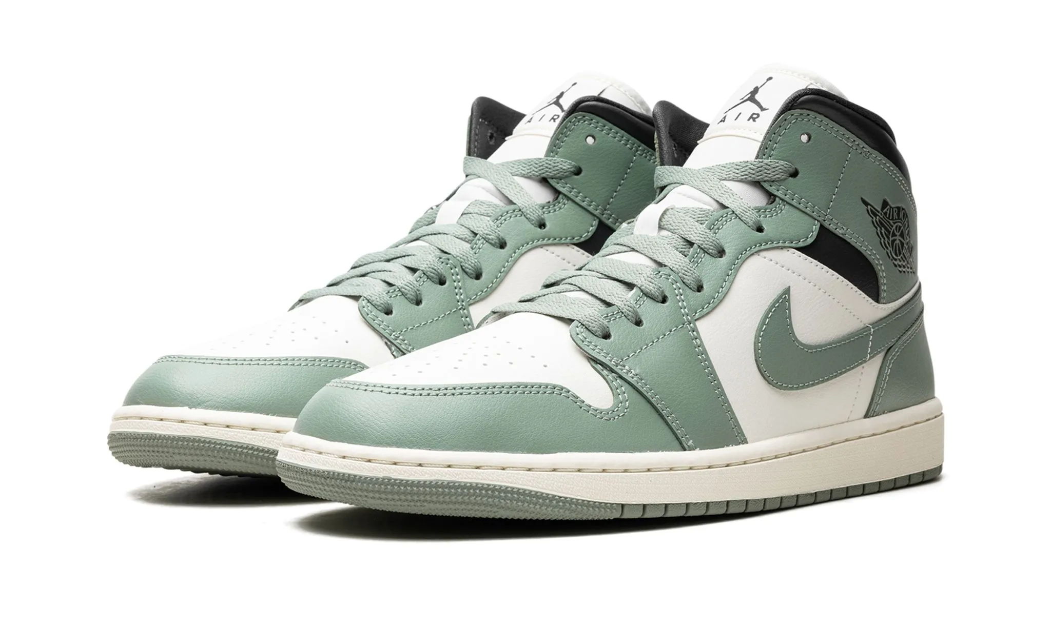 Wmns Air Jordan 1 Mid 'Jade Smoke' Lace Option Joint Relief