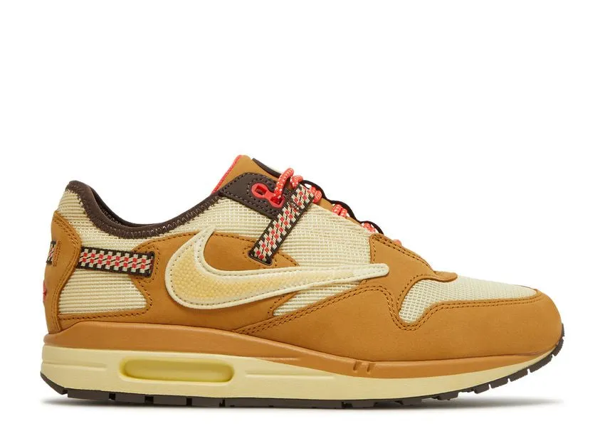 Nike Air Max 1 Travis Scott Cactus Jack Wheat Lemon Drop Modern Texture Walkable Comfort