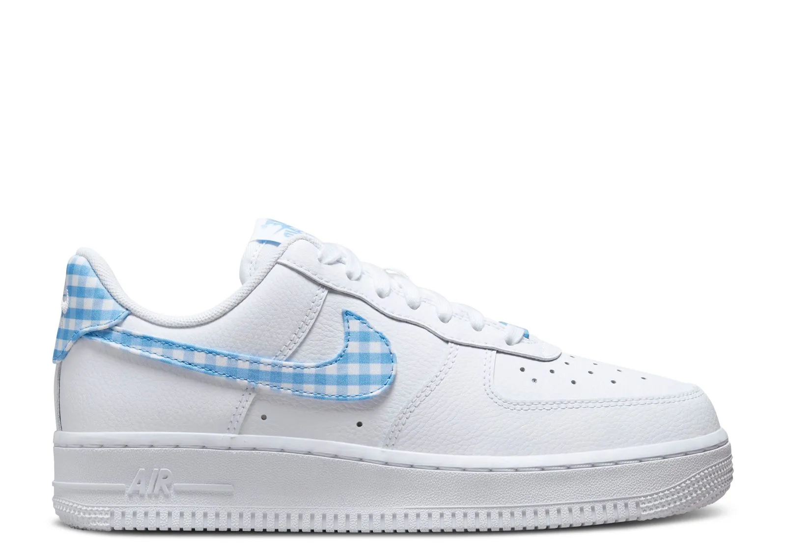 Flexible Material Trendy Shoes Nike Air Force 1 Low '07 Essential White University Blue Gingham