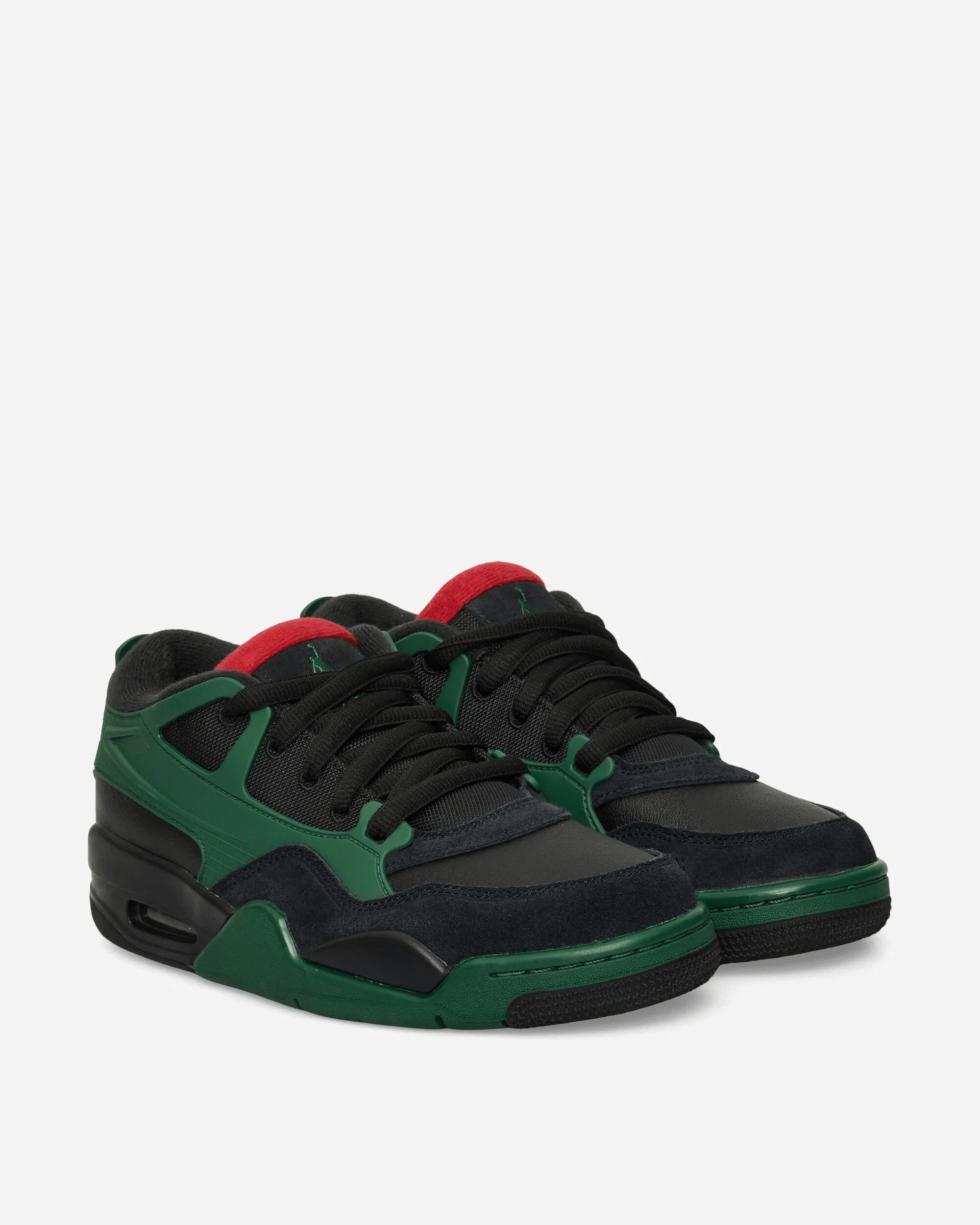 Casual Smooth Soles Air Jordan 4 RM Sneakers Black / Gorge Green / Varsity Red