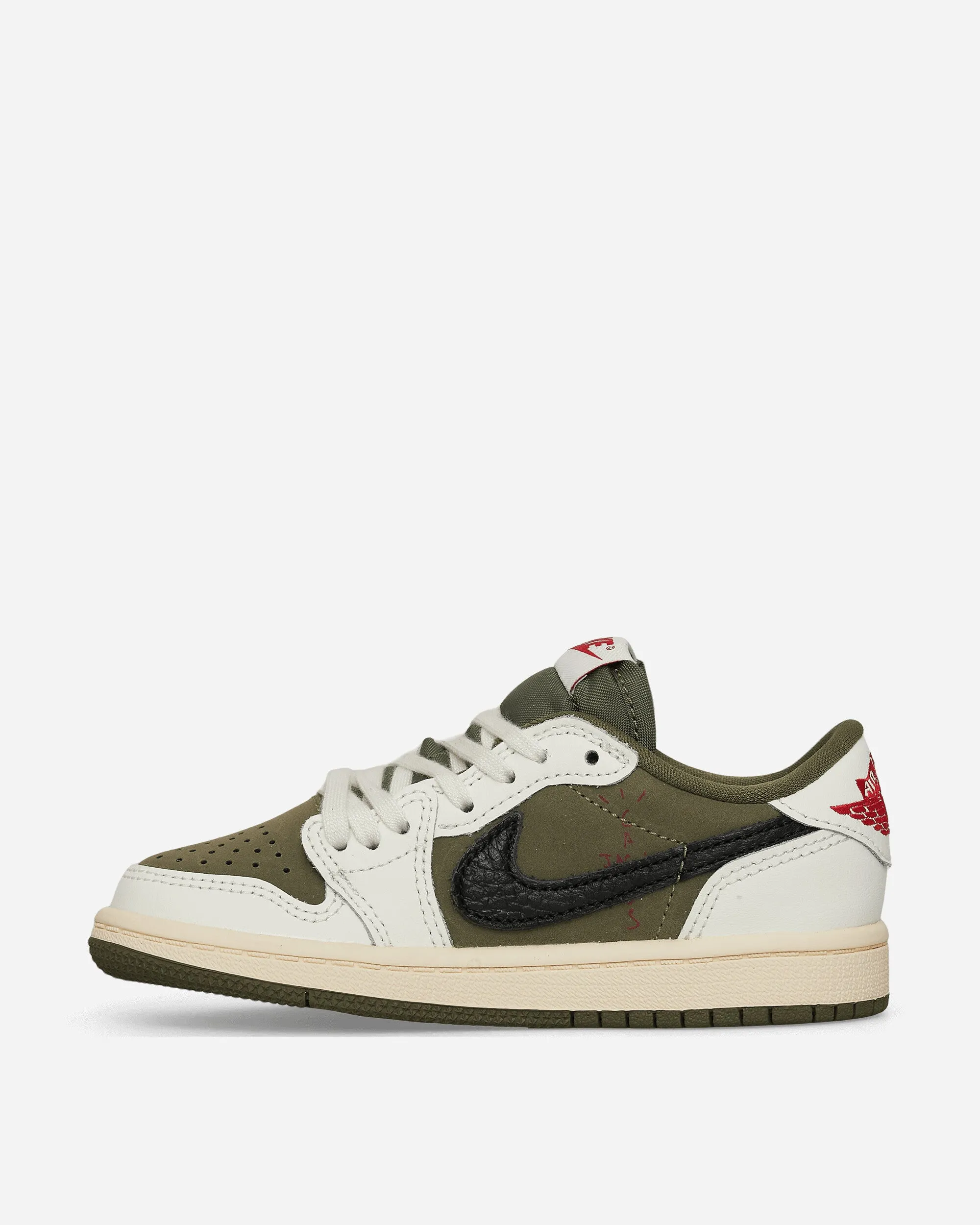 Zip Fast Sun Glow Travis Scott Air Jordan 1 Low (PS) Sneakers Medium Olive