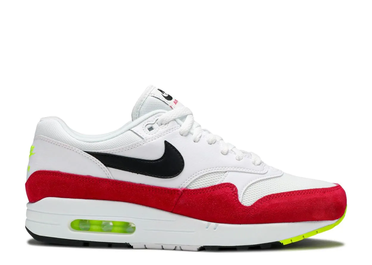 Nike Air Max 1 White Black Volt Rush Pink clean look