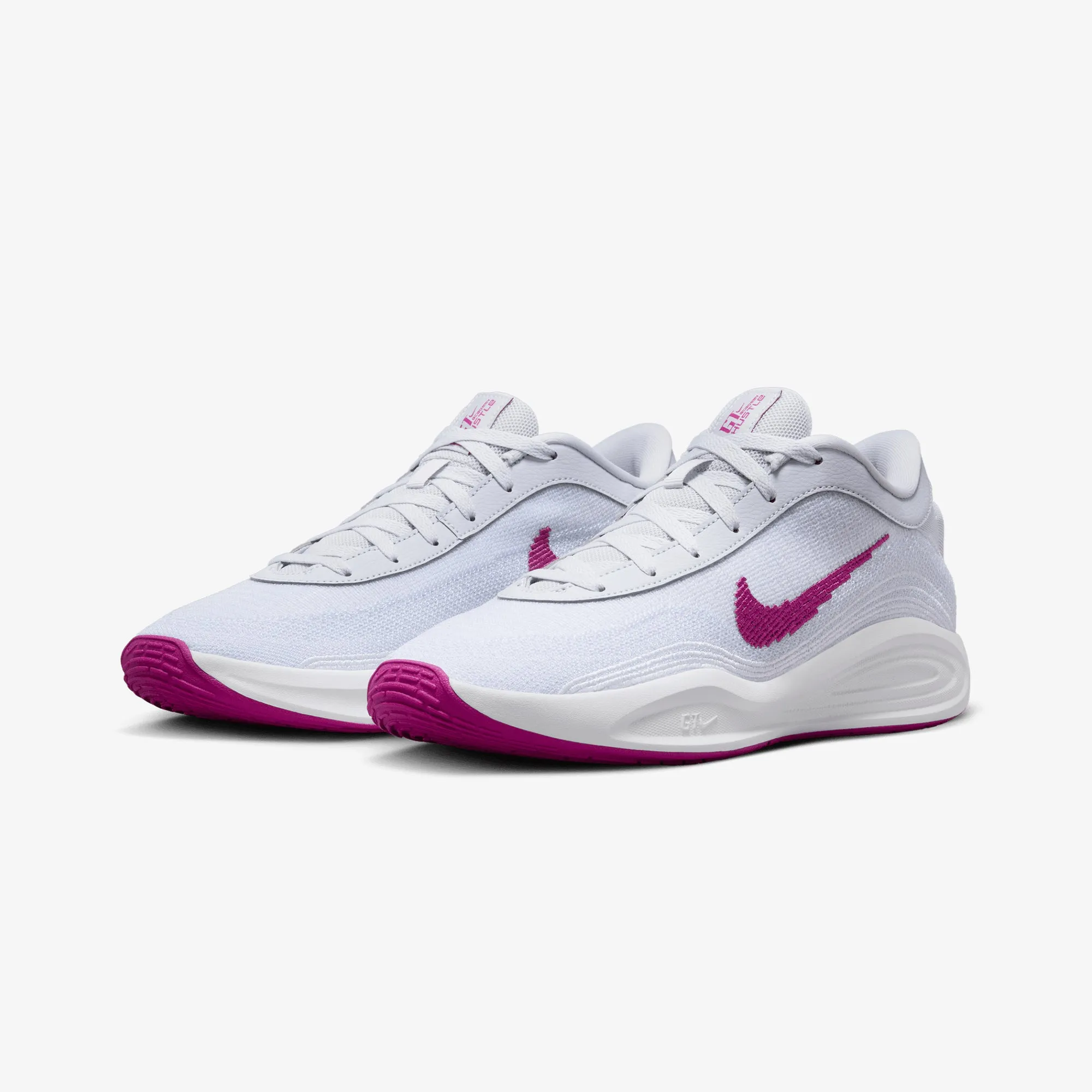 NIKE | G.T. HUSTLE ACADEMY EP { PURE PLATINUM/HOT FUCHSIA-WHITE Air Dry