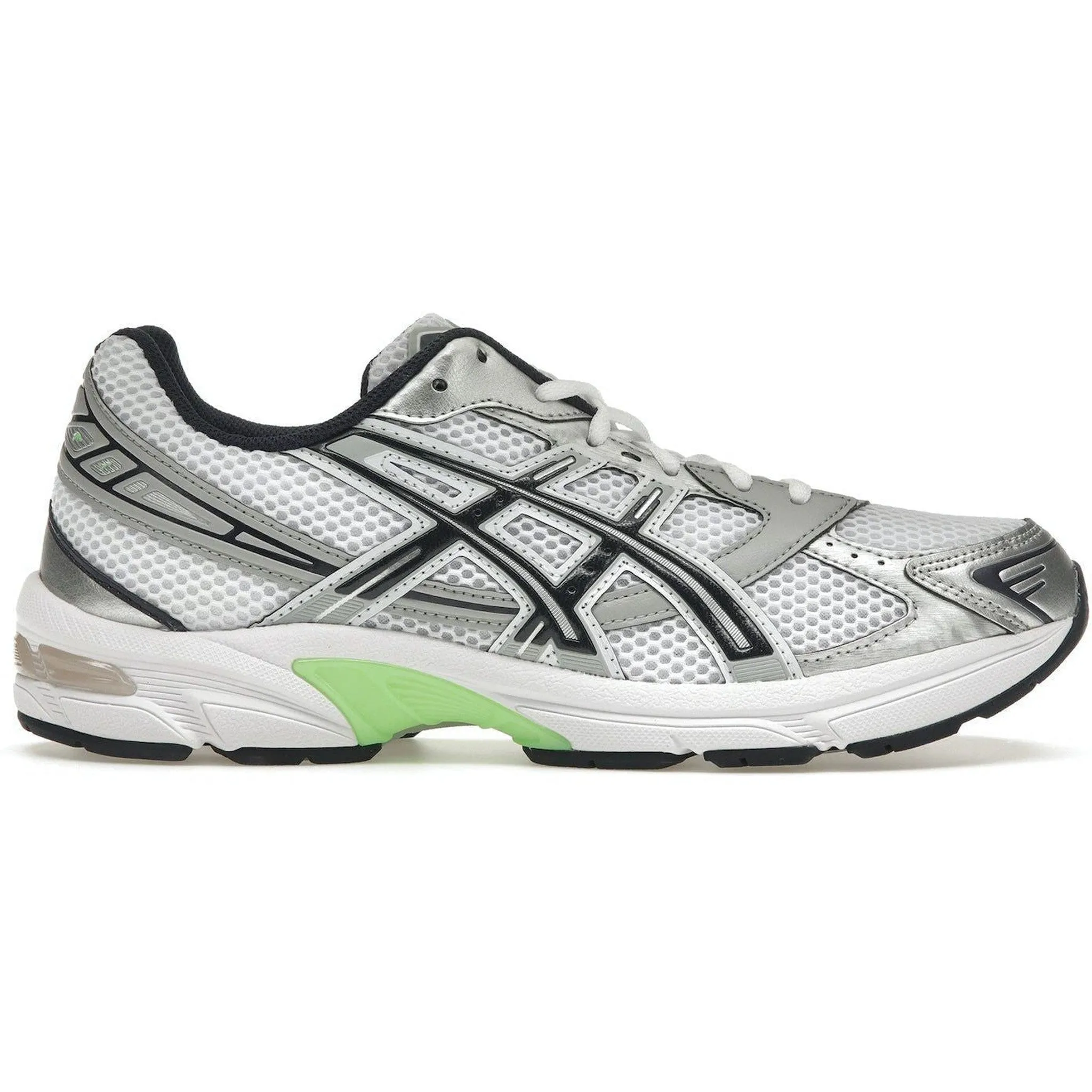 ASICS Gel-1130 White Mid Grey Lime Green Pose Ready heel cup