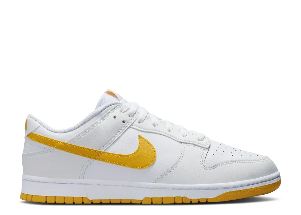 Nike Dunk Low White University Gold Square Toe Design WideToeBox